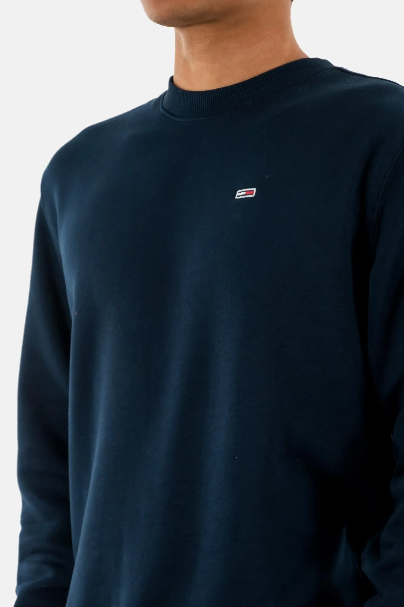 Tommy Jeans Tjm Reg S Flag Crew Dm0Dm20741, Felpa Pullover, Uomo, Blu (Dark Night Navy), XS - immagine 4