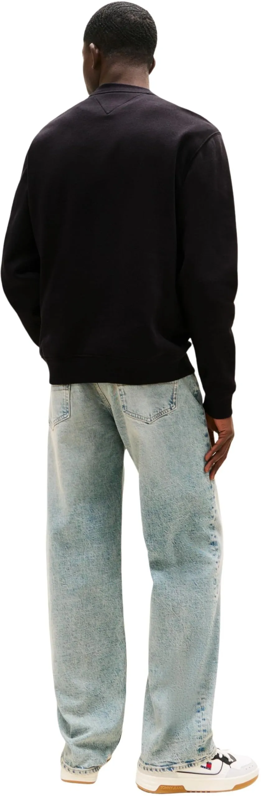 Tommy Jeans Tjm Reg S Flag Crew Dm0Dm20741, Felpa Pullover, Uomo, Nero (Black), M - immagine 2