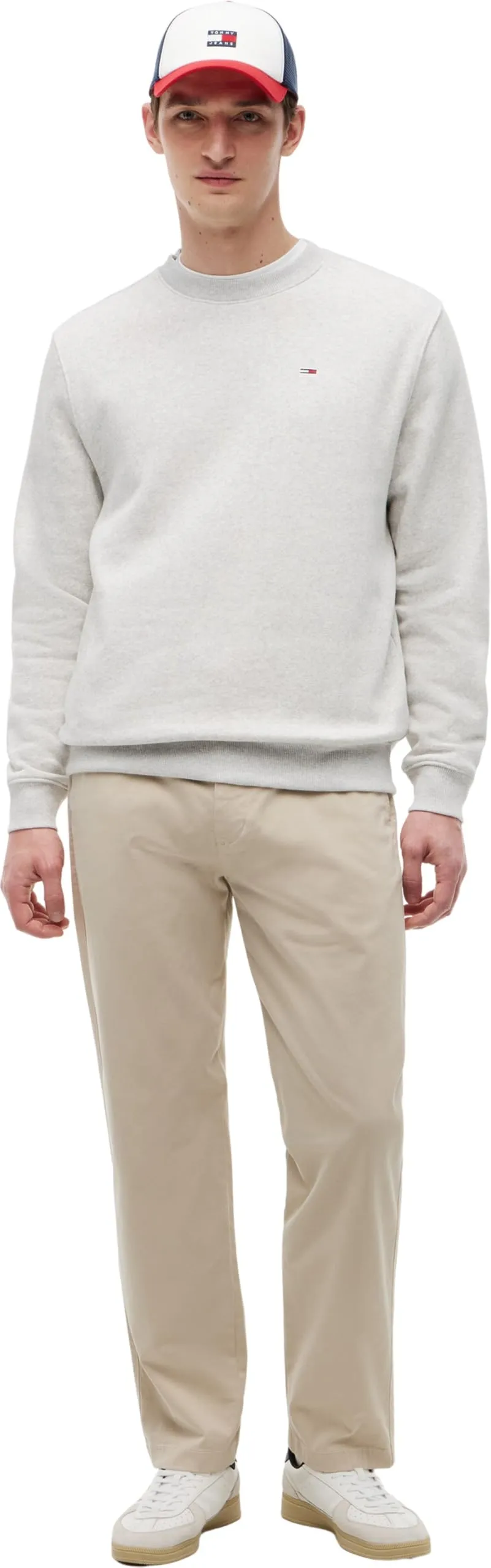 Tommy Jeans Tjm Reg S Flag Crew Dm0Dm20741, Felpa Pullover, Uomo, Grigio (Silver Grey Heather), S - immagine 4