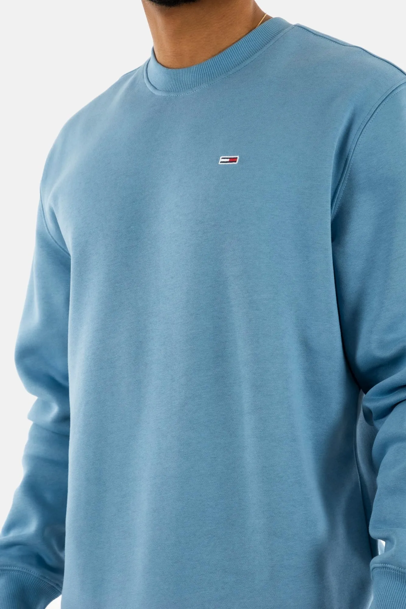 Tommy Jeans Tjm Reg S Flag Crew Dm0Dm20741, Felpa Pullover, Uomo, Blu (Colorado Blue), XS - immagine 4