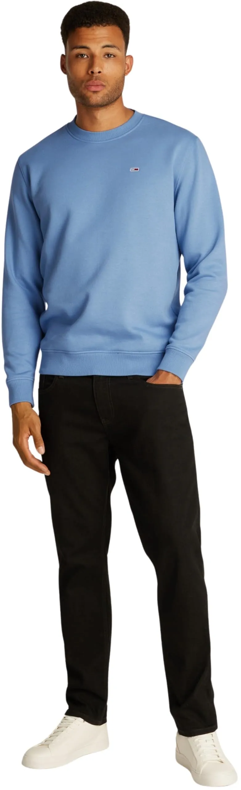 Tommy Jeans Tjm Reg S Flag Crew Dm0Dm20741, Felpa Pullover, Uomo, Blu (Colorado Blue), XS - immagine 6