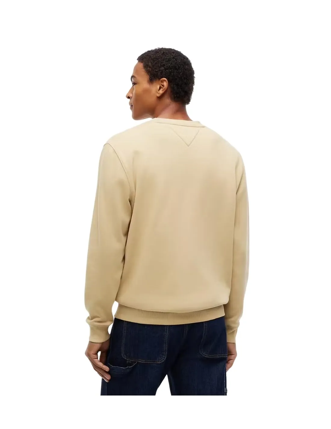 Tommy Jeans Tjm Reg S Flag Crew Dm0Dm20741, Felpa Pullover, Uomo, Beige (Newsprint), XS - immagine 3