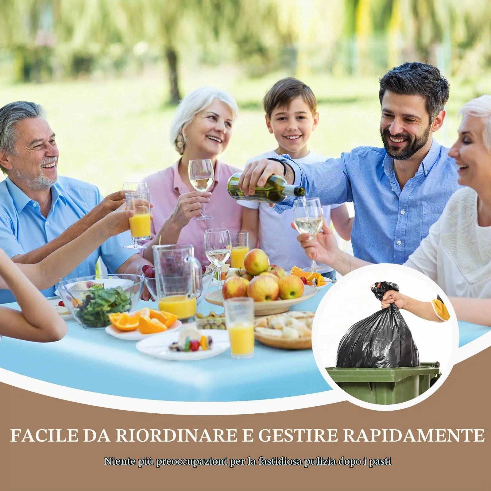 NACHLYNN Confezione da 6 tovaglie in plastica usa e getta, 137 x 274 cm, colore azzurro, rettangolari, per feste, fidanzamenti, matrimoni, battesimi, compleanni, decorazioni - immagine 4