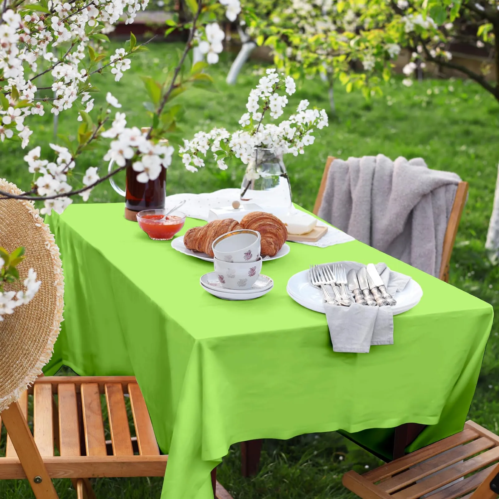NACHLYNN Confezione da 6 tovaglie in plastica usa e getta, 137 x 274 cm, colore verde salvia, rettangolari, per feste, fidanzamenti, matrimoni, battesimi, compleanni, decorazioni - immagine 6