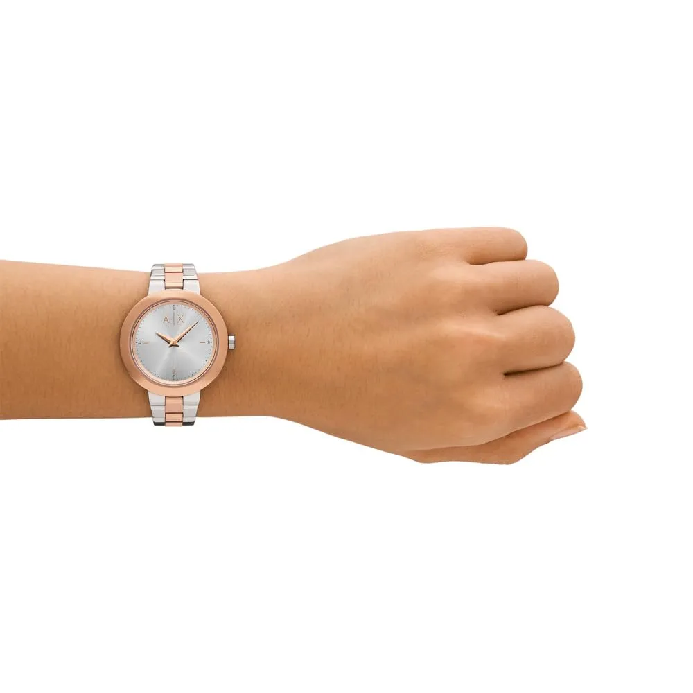 Armani Exchange Orologio da donna, Movimento al quarzo a due lancette e cassa da 36 mm con cinturino in acciaio o pelle - immagine 2