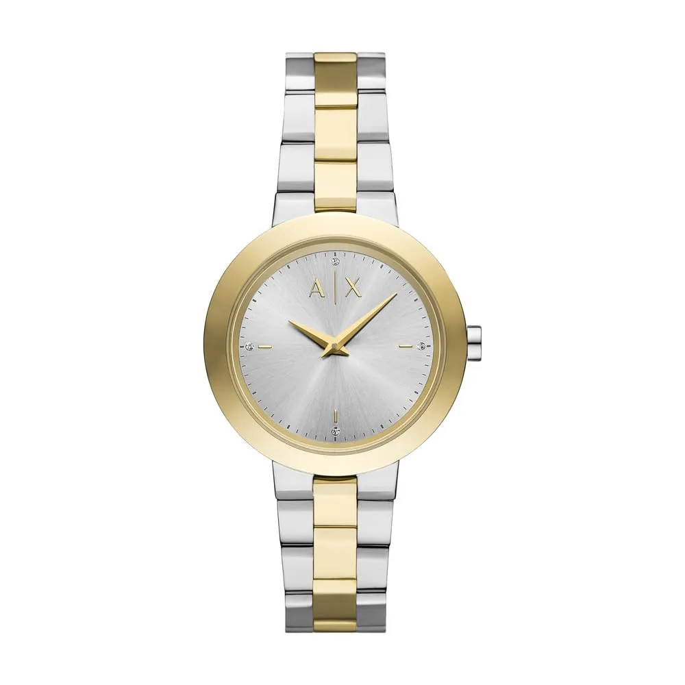 Armani Exchange Orologio da donna, Movimento al quarzo a due lancette e cassa da 36 mm con cinturino in acciaio o pelle - immagine 1