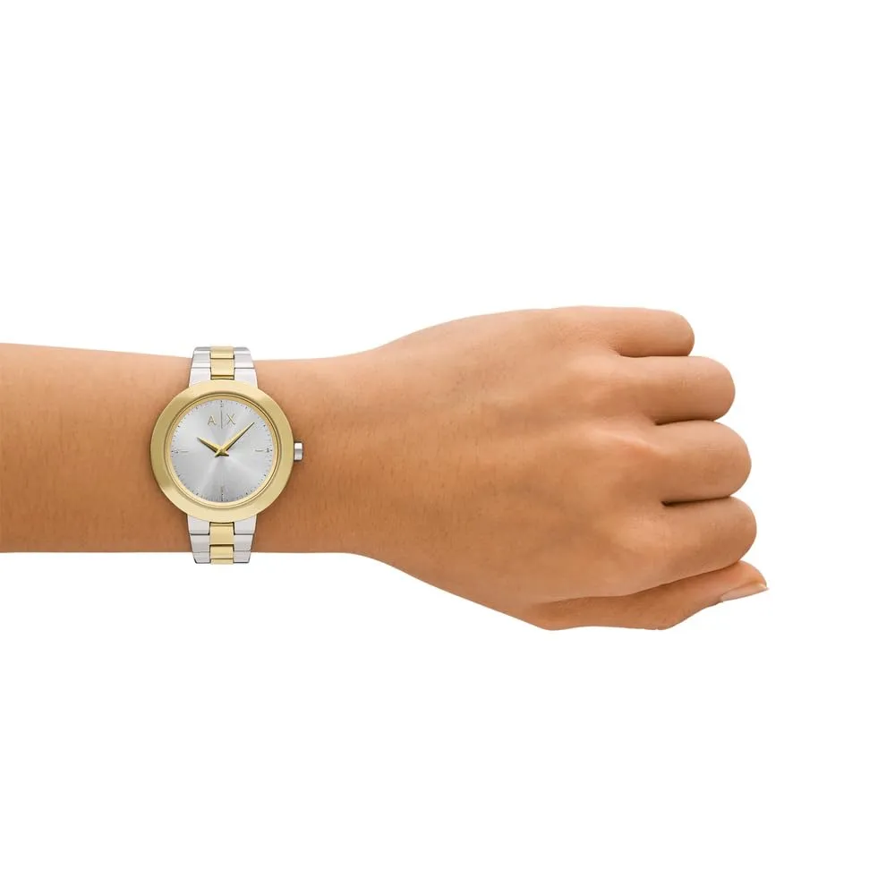 Armani Exchange Orologio da donna, Movimento al quarzo a due lancette e cassa da 36 mm con cinturino in acciaio o pelle - immagine 2