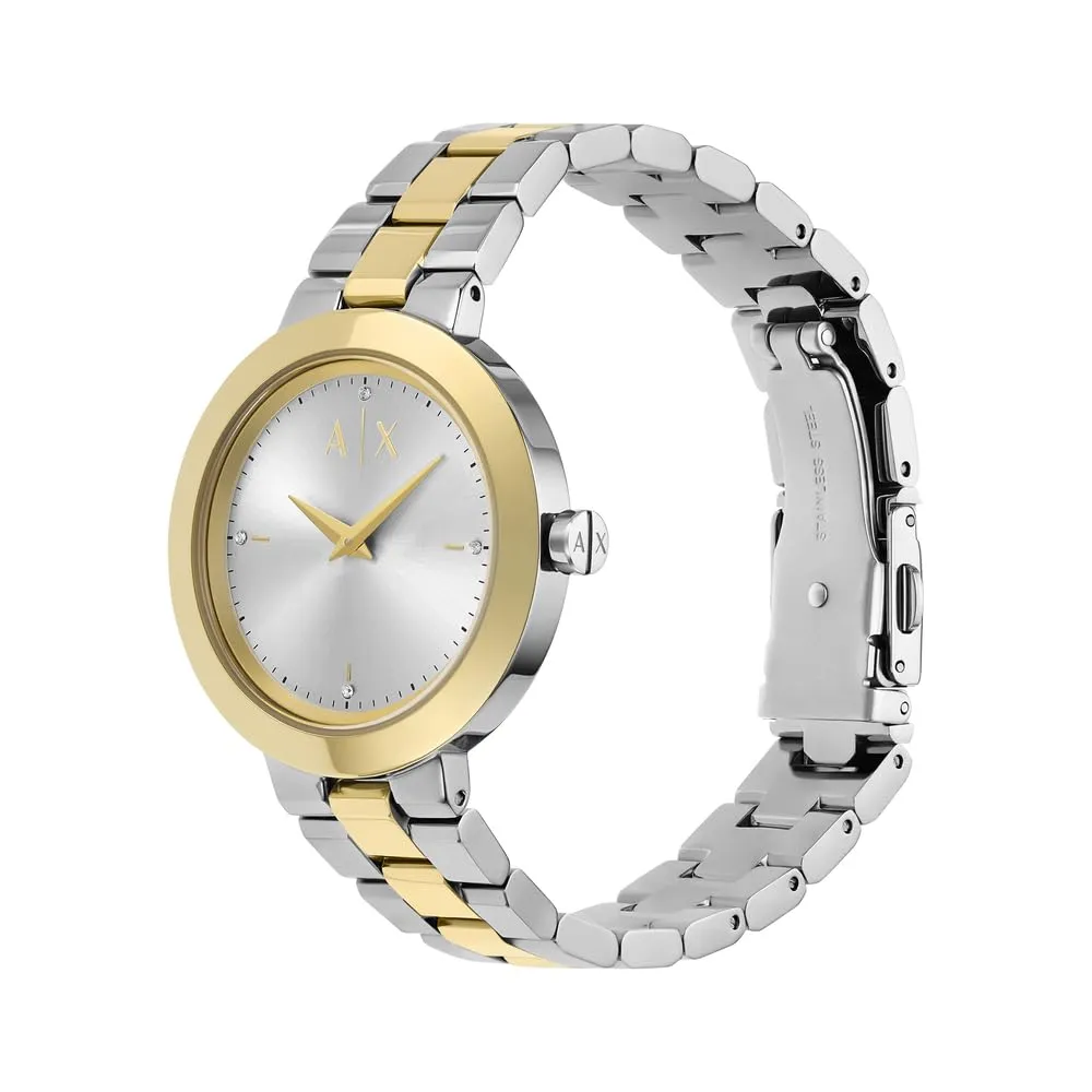 Armani Exchange Orologio da donna, Movimento al quarzo a due lancette e cassa da 36 mm con cinturino in acciaio o pelle - immagine 3