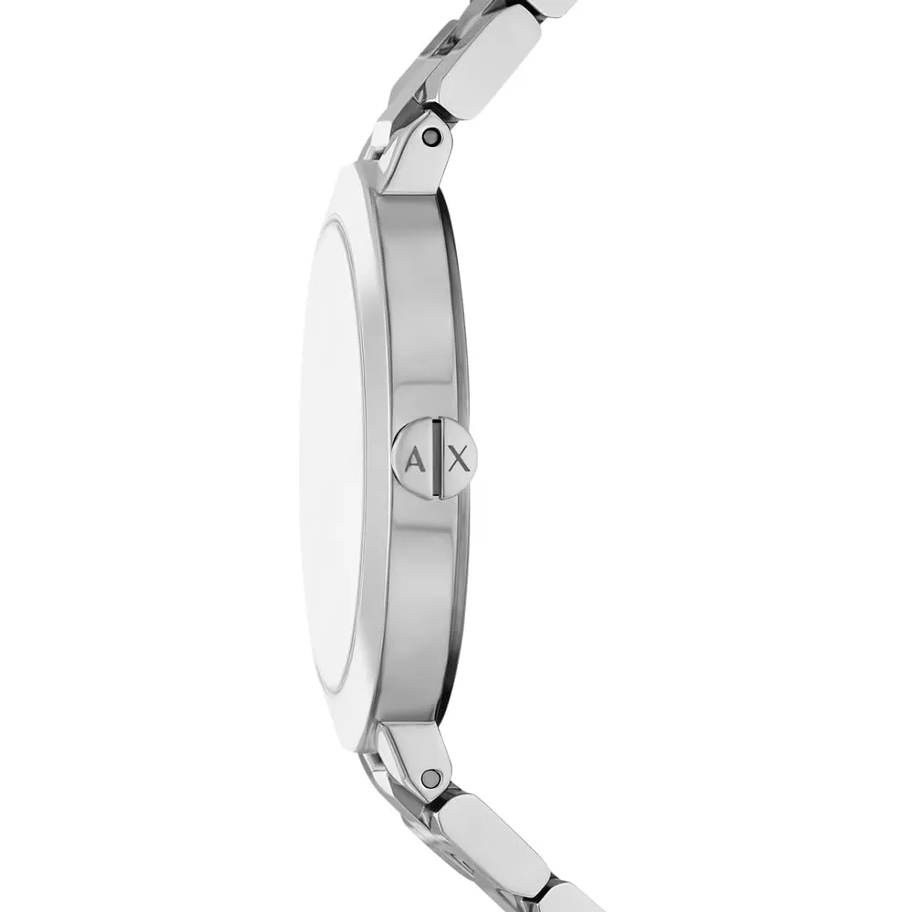 Armani Exchange Orologio da donna, Movimento al quarzo a due lancette e cassa da 36 mm con cinturino in acciaio o pelle - immagine 4