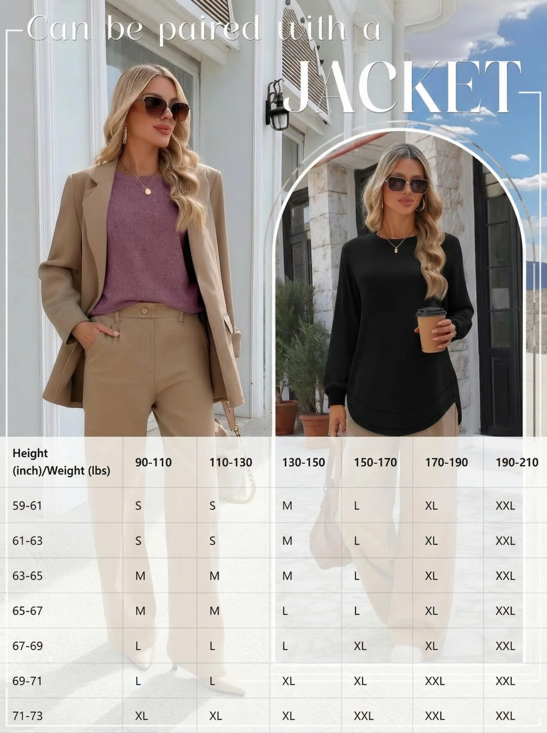 Ficerd Confezione da 3 Magliette Donna a Maniche Lunghe, Tunica Girocollo Cotone, vestibilità Ampia e Casual, Orlo Curvo(Nero, Blu Navy, Rosso Vino,M) - immagine 3