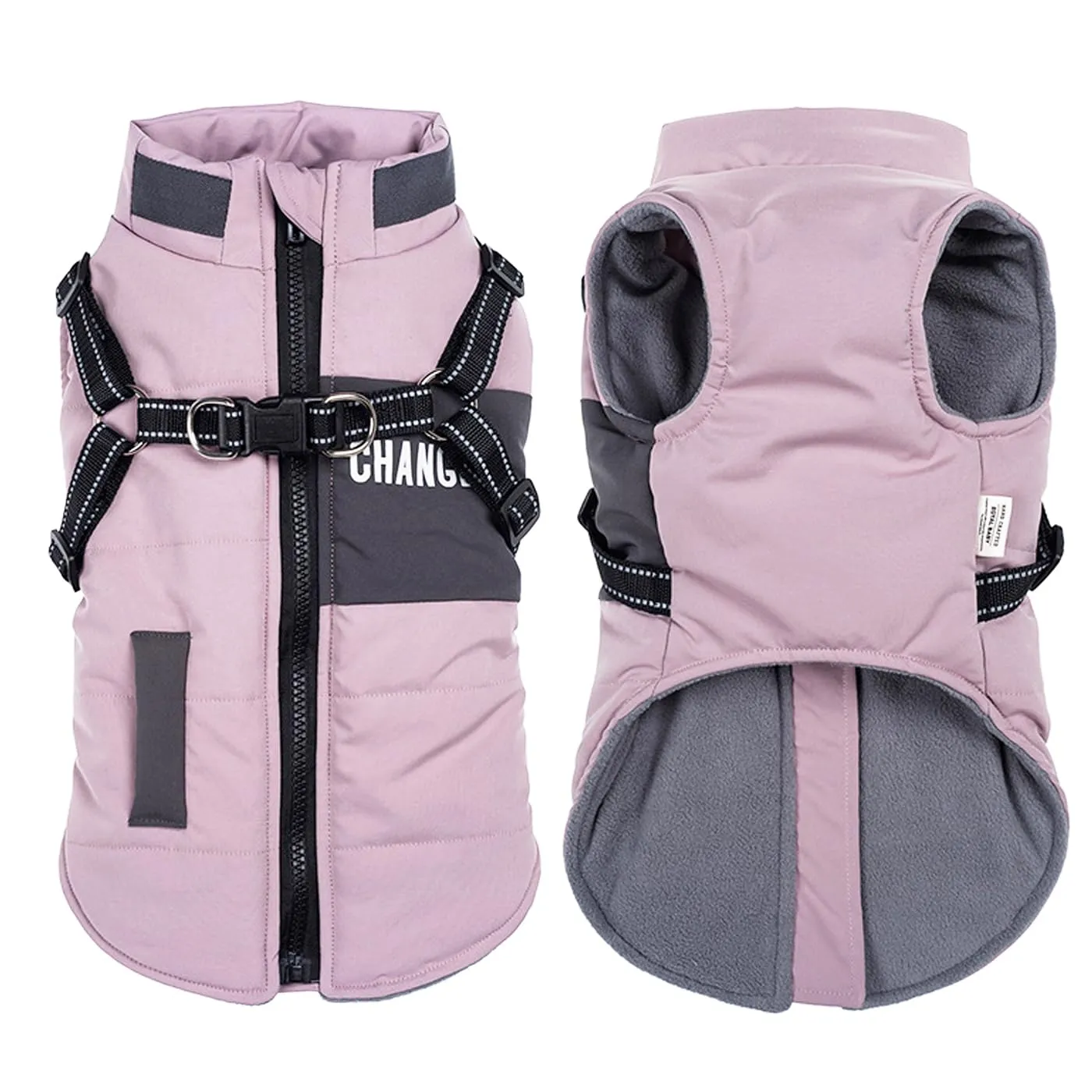 Oslueidy Giubbotti invernali per cani,Cappotti caldi per cani Vestiti per cani Abbigliamento per cani Gilet impermeabile per cuccioli con pettorina per cani di piccola taglia media - immagine 1