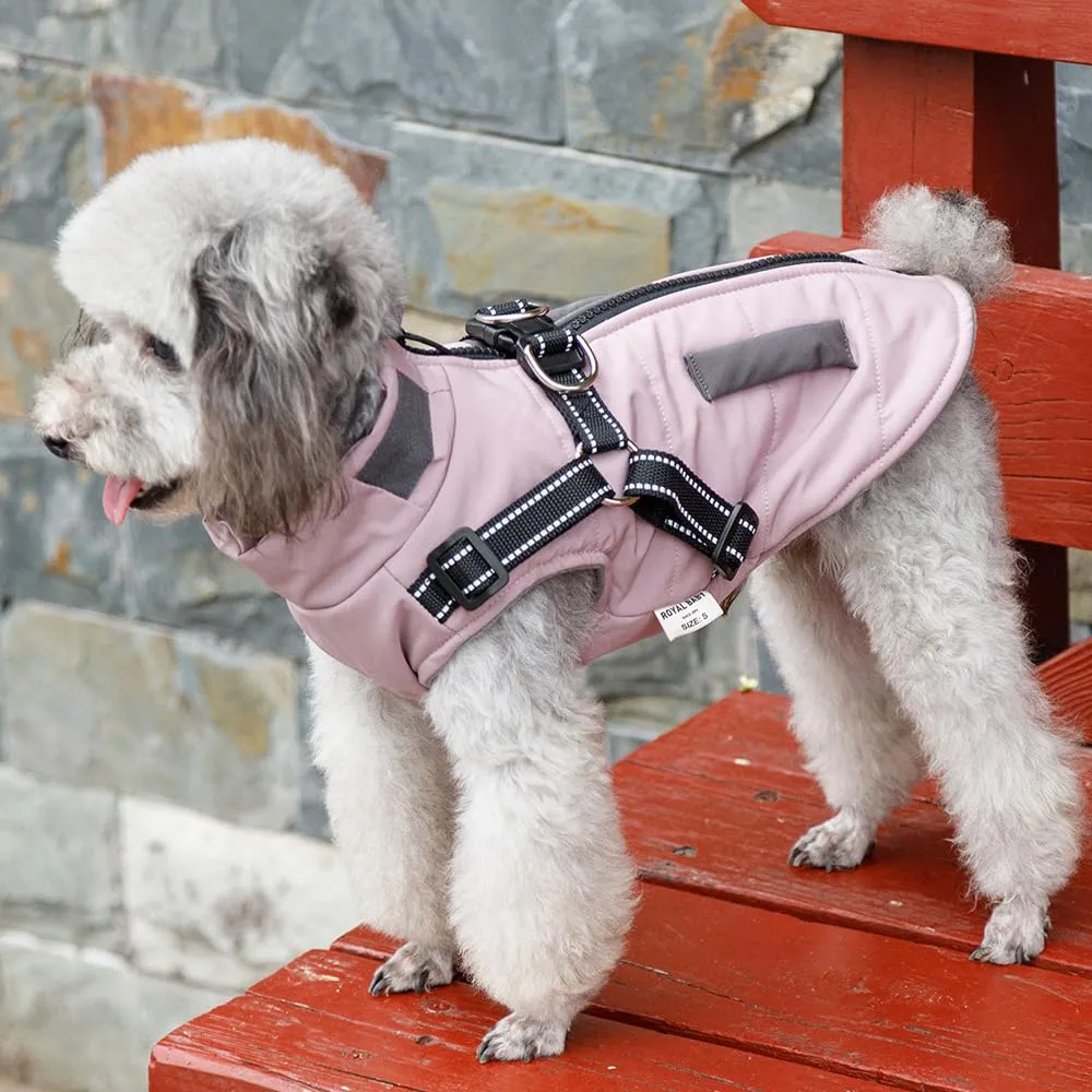 Oslueidy Giubbotti invernali per cani,Cappotti caldi per cani Vestiti per cani Abbigliamento per cani Gilet impermeabile per cuccioli con pettorina per cani di piccola taglia media - immagine 5