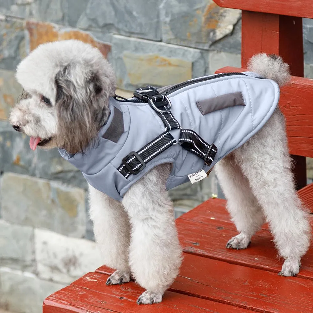 Oslueidy Giubbotti invernali per cani,Cappotti caldi per cani Vestiti per cani Abbigliamento per cani Gilet impermeabile per cuccioli con pettorina per cani di piccola taglia media - immagine 6