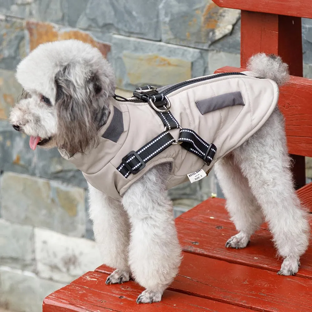Oslueidy Giubbotti invernali per cani,Cappotti caldi per cani Vestiti per cani Abbigliamento per cani Gilet impermeabile per cuccioli con pettorina per cani di piccola taglia media - immagine 5