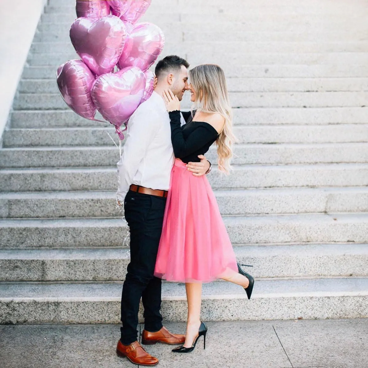 Jonami 25 Palloncini a Forma di Cuore Rosa ad Elio o Aria per Decorazione Romantica, San Valentino, Anniversario Matrimonio e Fidanzamento - immagine 5