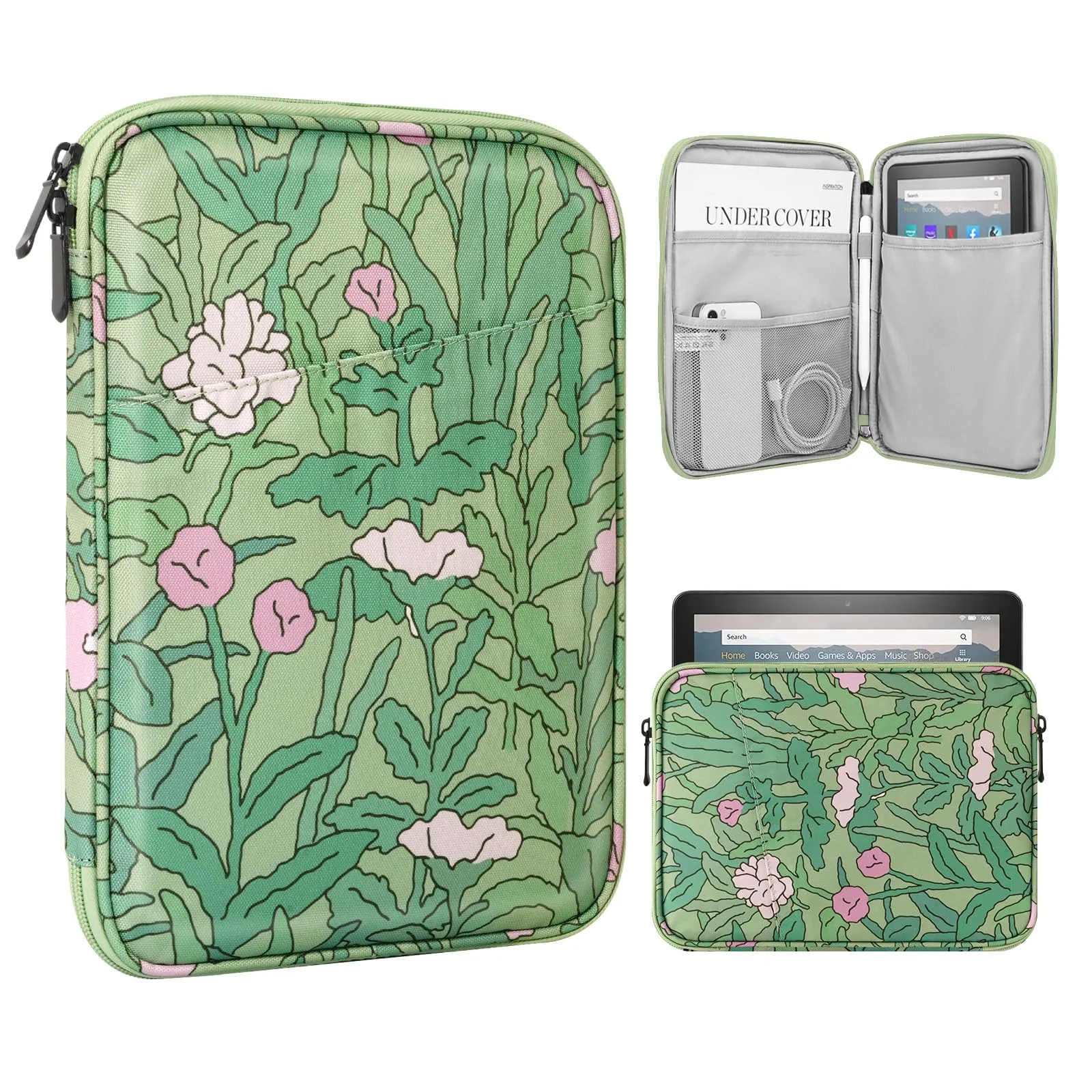 TiMOVO Custodia Protettiva per iPad Mini 8-9", Fiore Verde - immagine 1