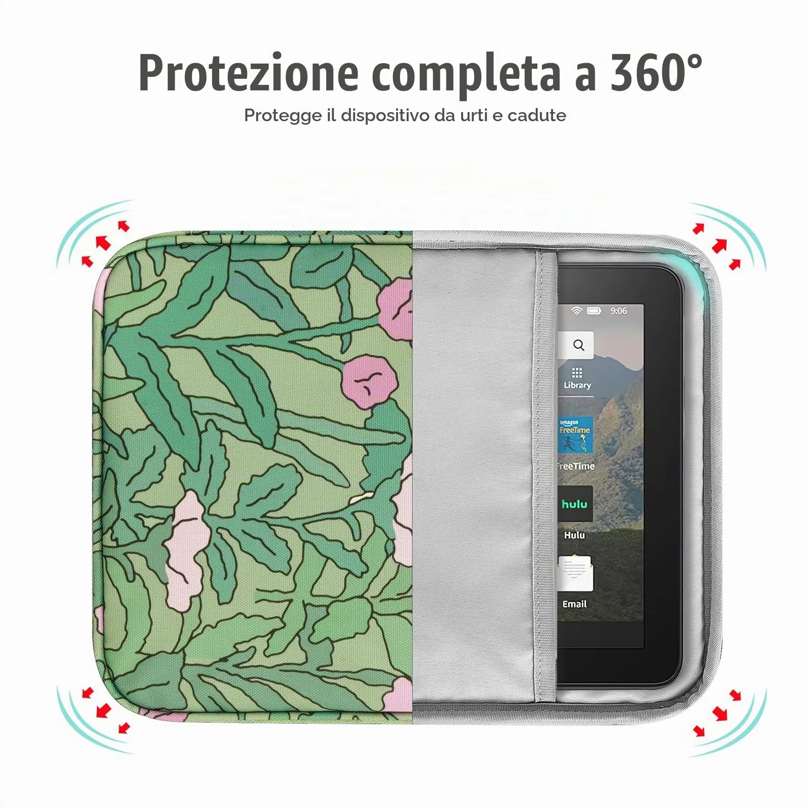 TiMOVO Custodia Protettiva per iPad Mini 8-9", Fiore Verde - immagine 5