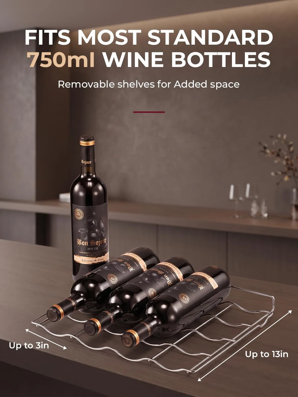 FOHERE Cantinetta Vino 8 Bottiglie, Mini Frigobar Libera Installazione - immagine 4
