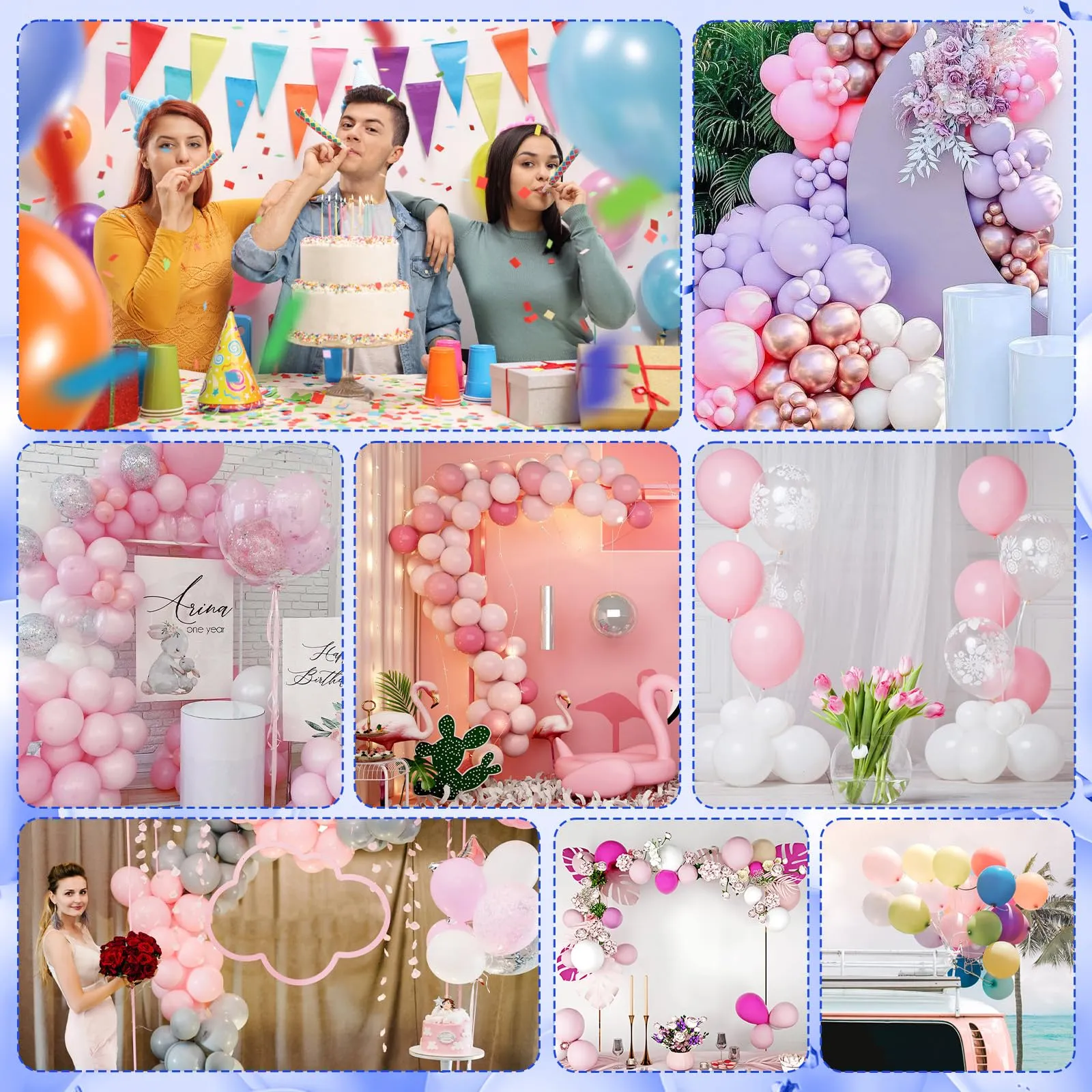 HELESIN Gonfia Palloncini Elettrico, 220V Pompa per Palloncini, Pompa per Palloncini Elettrica con Doppio Ugello per Gonfiatore, Macchina per Gonfiare Palloncini per Feste di Compleanno, Matrimonio - immagine 8