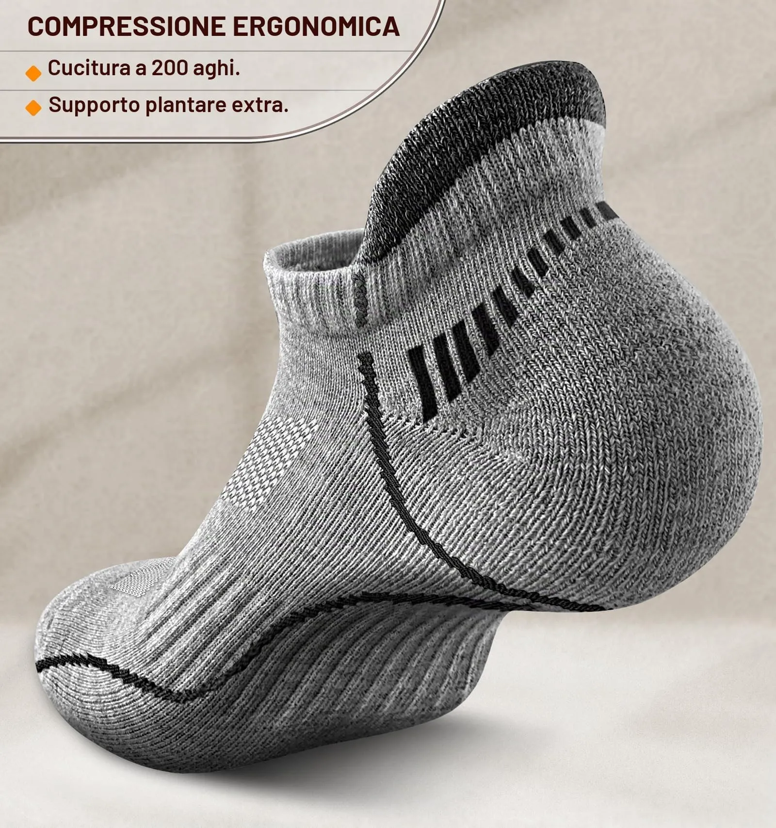 BULLIANT Calzini Uomo Corti 6 paia, Calze Uomo Corte Sportive Traspirante Calze Alla Caviglia,Assorbimento Dell'umidità(6coppie,47-50) - immagine 5