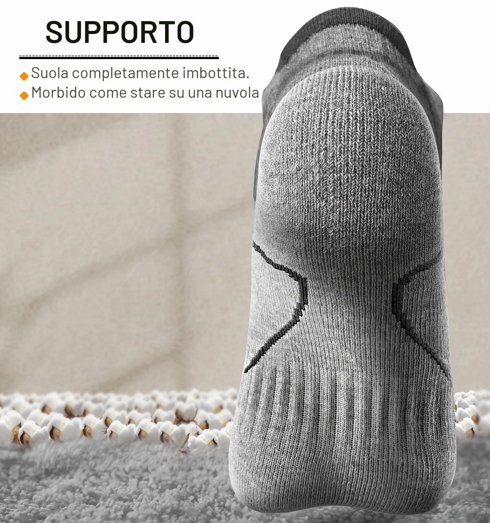 BULLIANT Calzini Uomo Corti 6 paia, Calze Uomo Corte Sportive Traspirante Calze Alla Caviglia,Assorbimento Dell'umidità(6coppie,47-50) - immagine 6