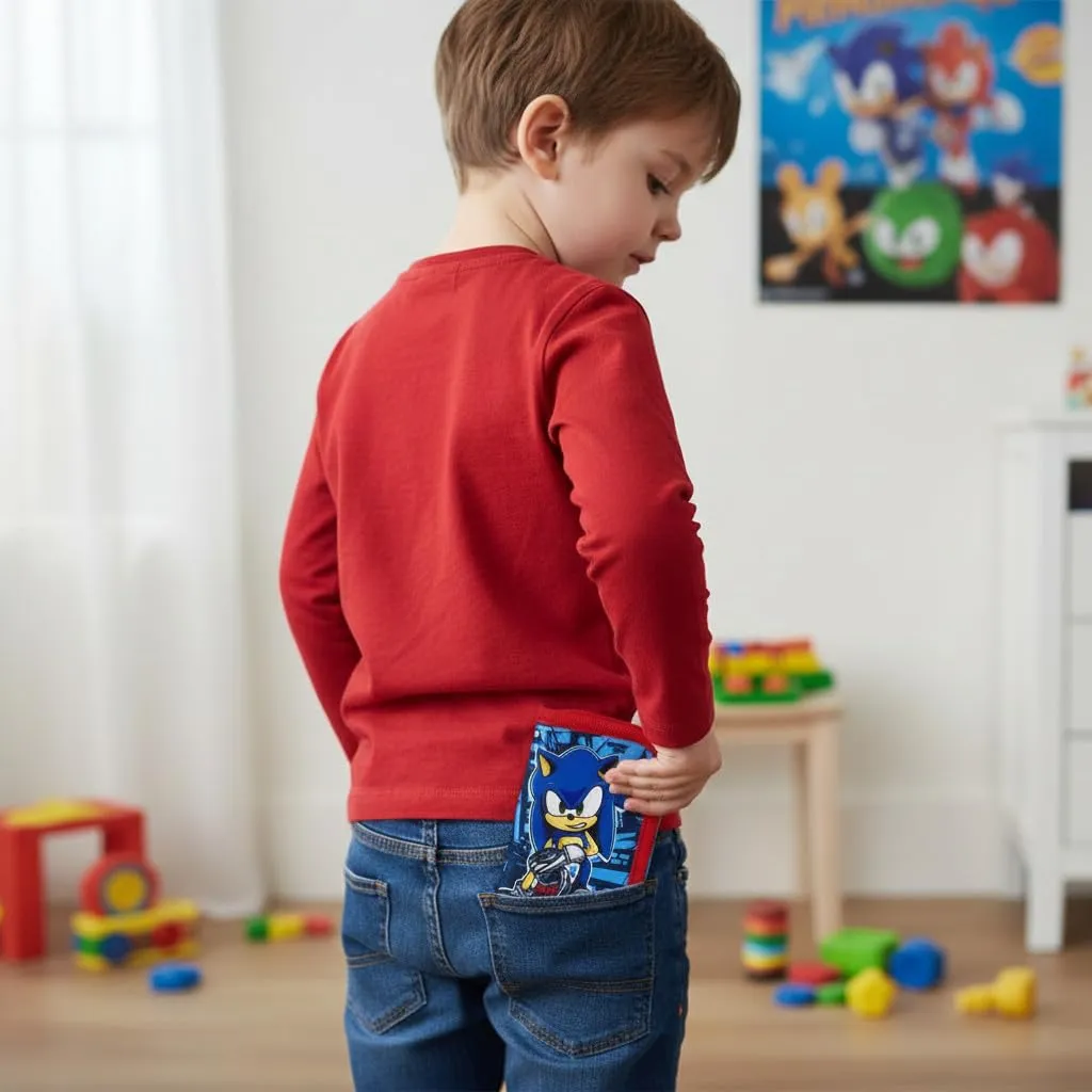 ILS I LOVE SHOPPING Portafoglio per bambini e ragazzi Pokemo portafogli con portamonete e portatessere (per SONIC) - immagine 3