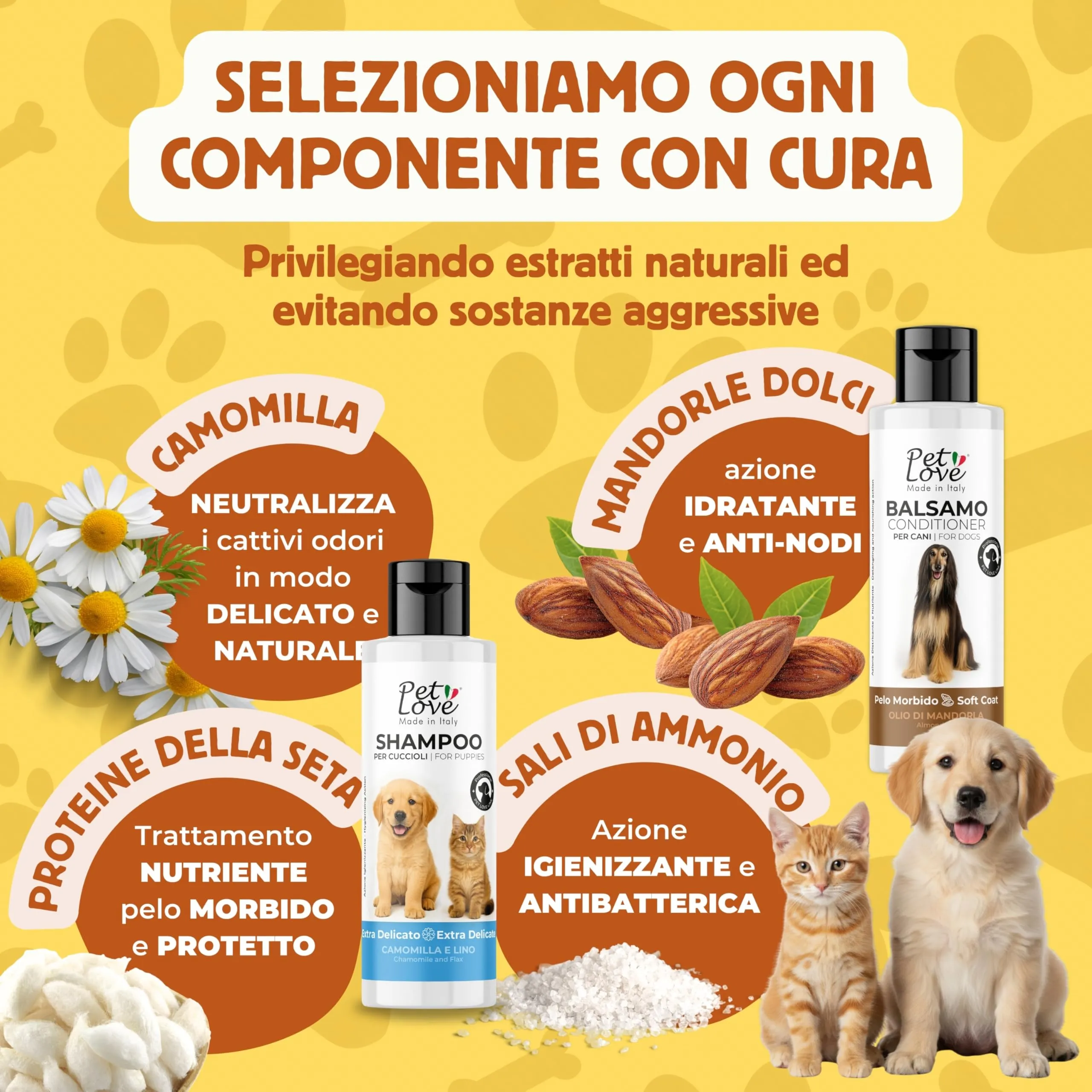 Pet Love Shampoo e Balsamo per Cuccioli Extra Delicato con Azione Nutriente, Igienizzante e Districante per un Pelo Morbido e Luminoso - Set 2 x 250 ml - immagine 3