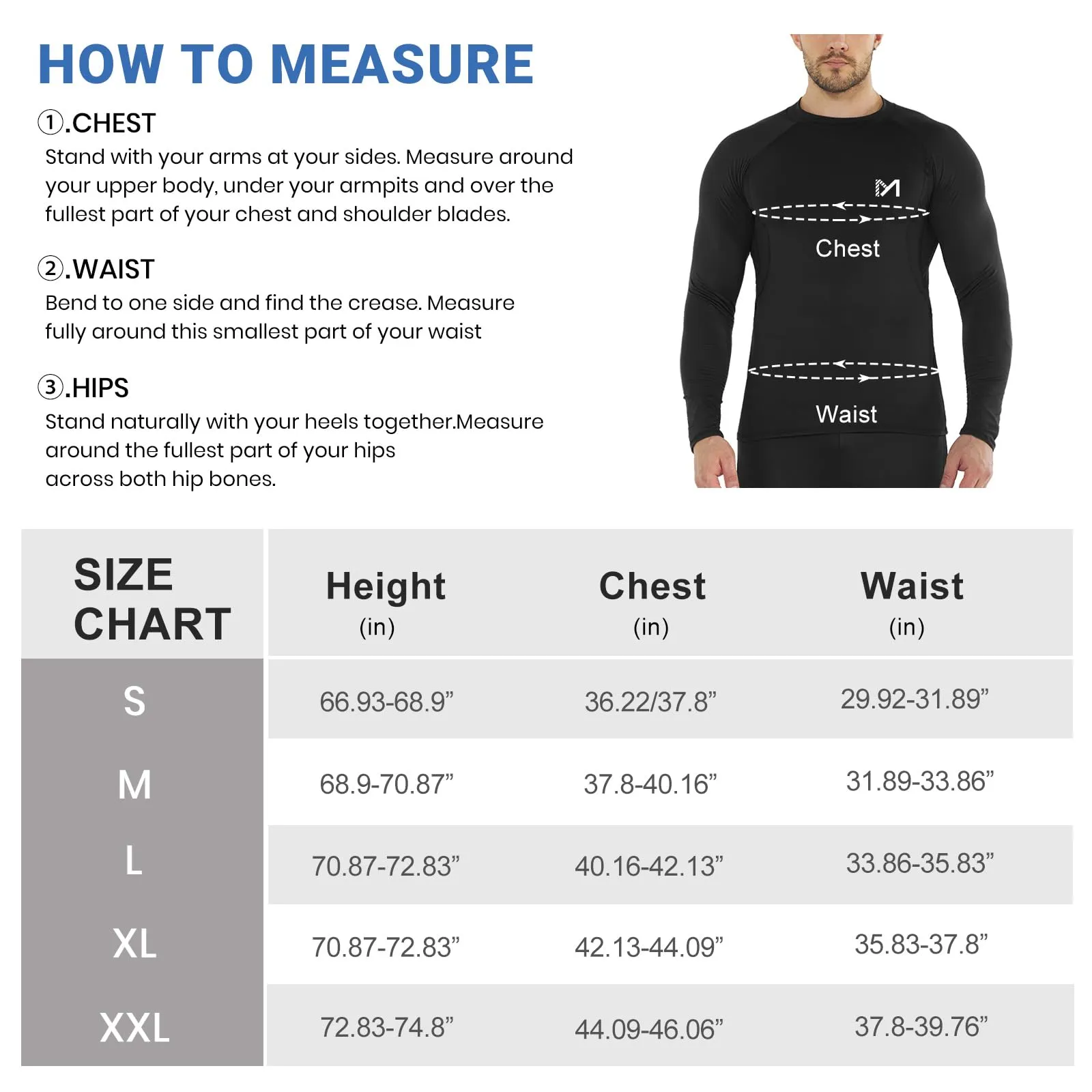 MEETWEE Maglia Termica Uomo, Maglia a Manica Lunga Compression Maglietta Biancheria Intima Sport Traspirante Sottogonna Uomini Camicia Sportiva per la Corsa Fitness Palestra - immagine 7