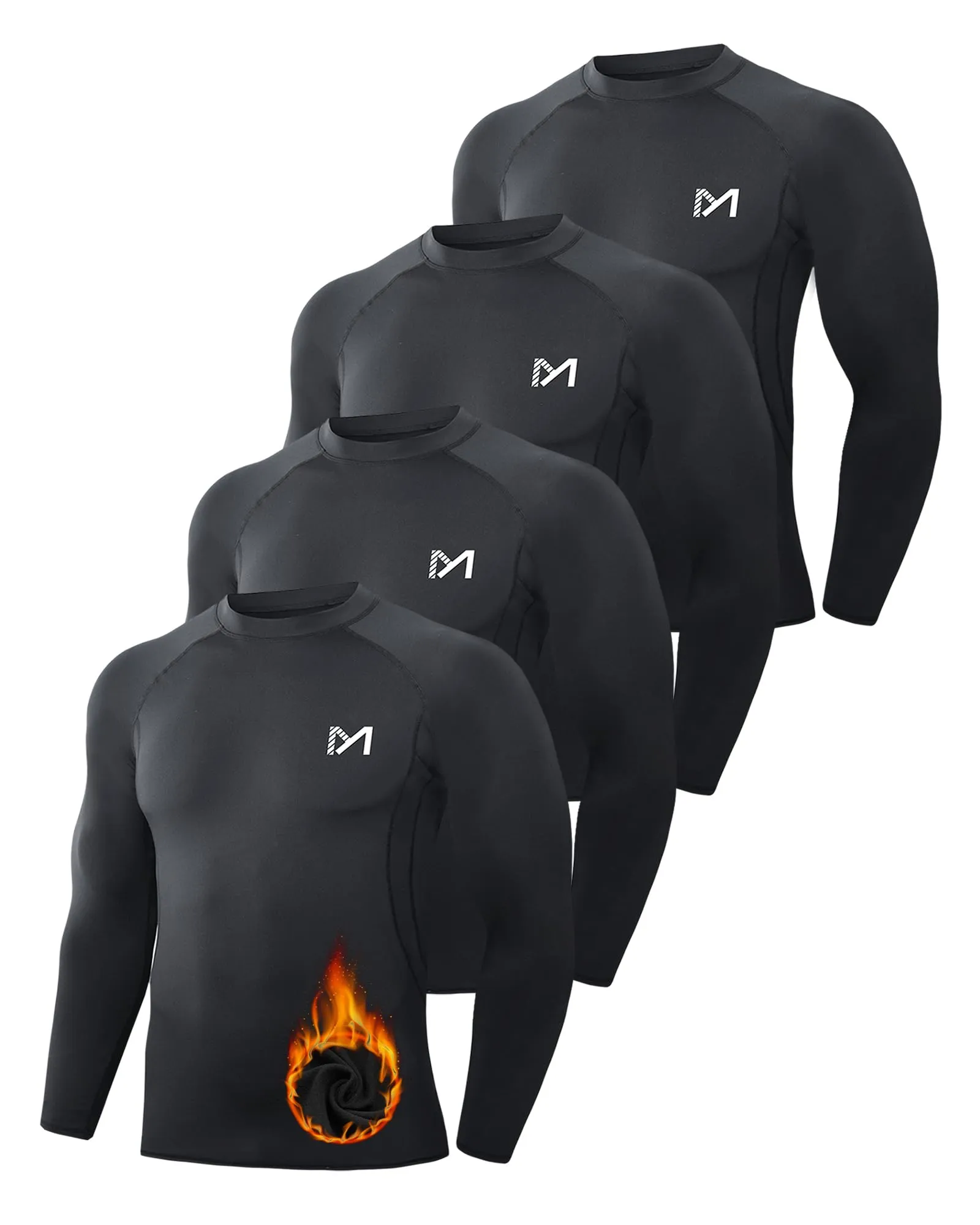 MEETWEE Maglia Termica Uomo, Maglia a Manica Lunga Compression Maglietta Biancheria Intima Sport Traspirante Sottogonna Uomini Camicia Sportiva per la Corsa Fitness Palestra - immagine 1