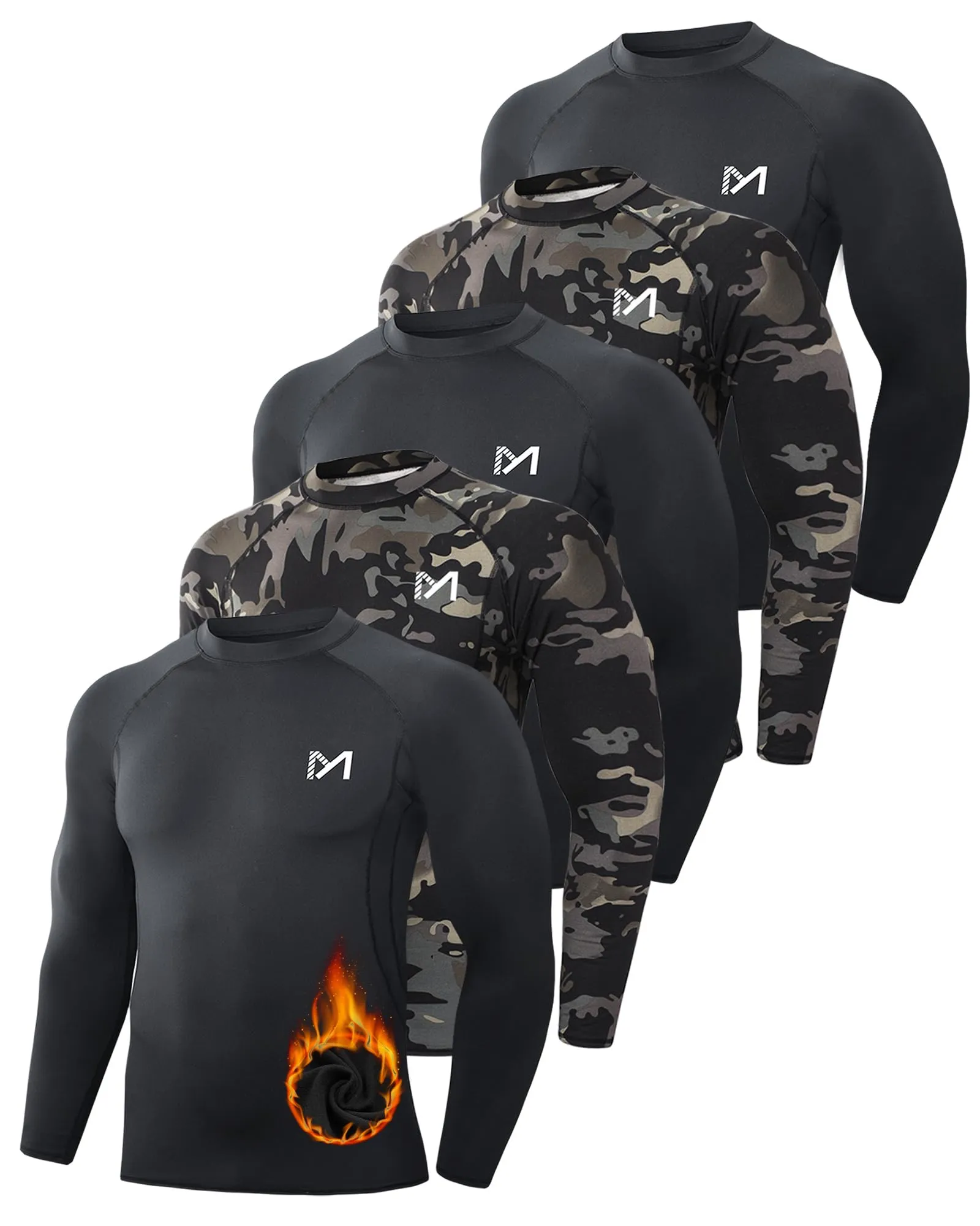 MEETWEE Maglia Termica Uomo, Maglia a Manica Lunga Compression Maglietta Biancheria Intima Sport Traspirante Sottogonna Uomini Camicia Sportiva per la Corsa Fitness Palestra - immagine 1