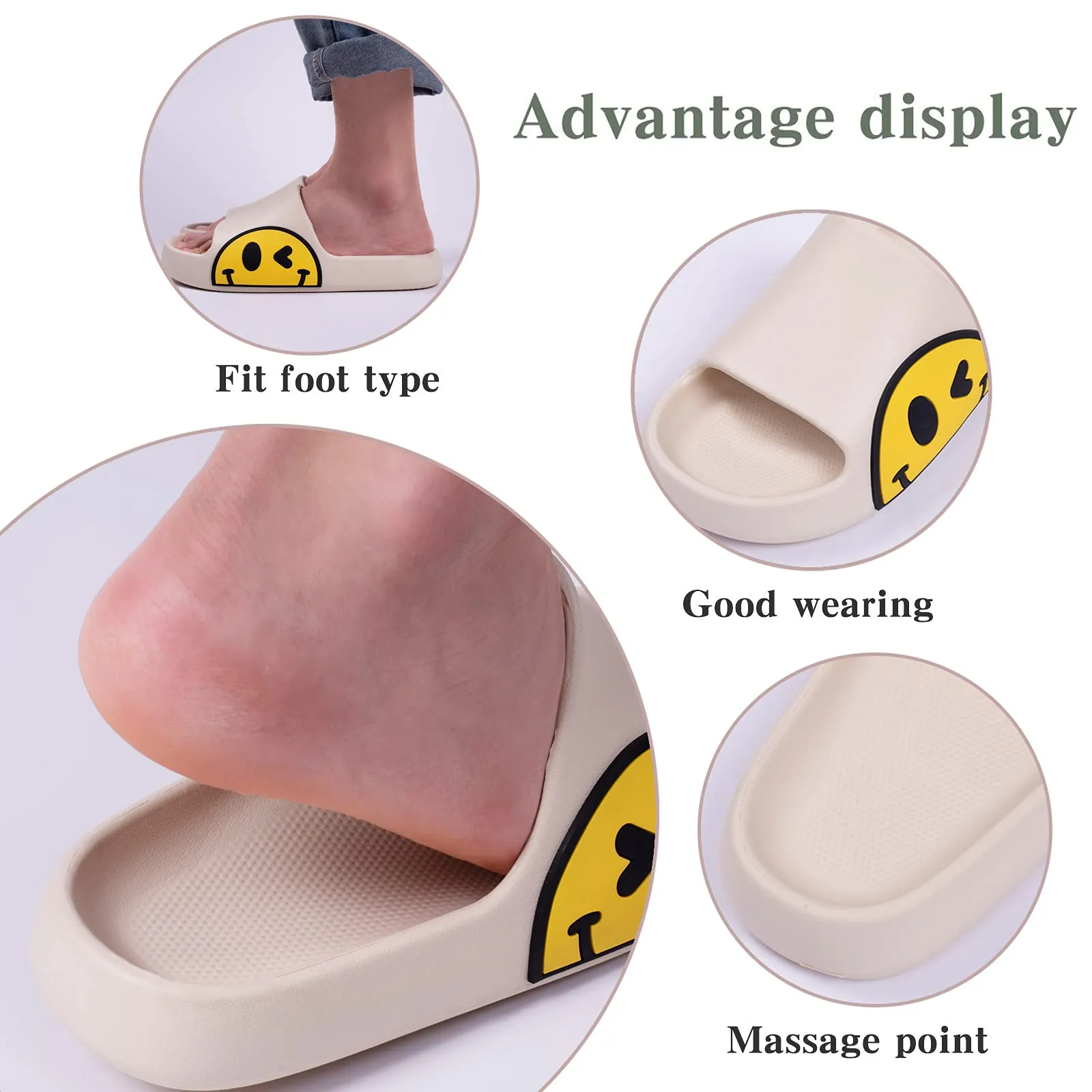 Waysoland Ciabatte donna uomo estive da Spiaggia Sandali,Ciabatte Morbide per bambini bagno,Doccia,pantofole antiscivolo infradito per interni esterni(Bianco,29/30 EU) - immagine 3