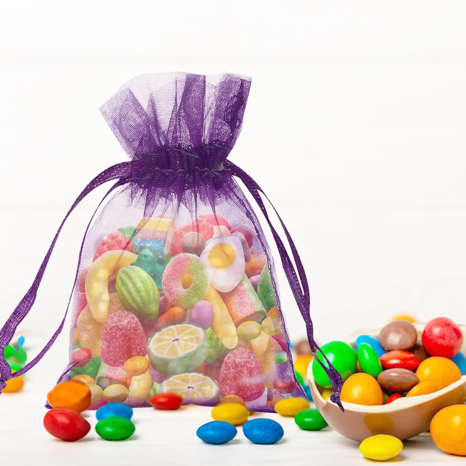 G2PLUS 50 Sacchetti Multicolore Organza,10x12CM Sacchetti Organza Regalo - immagine 7