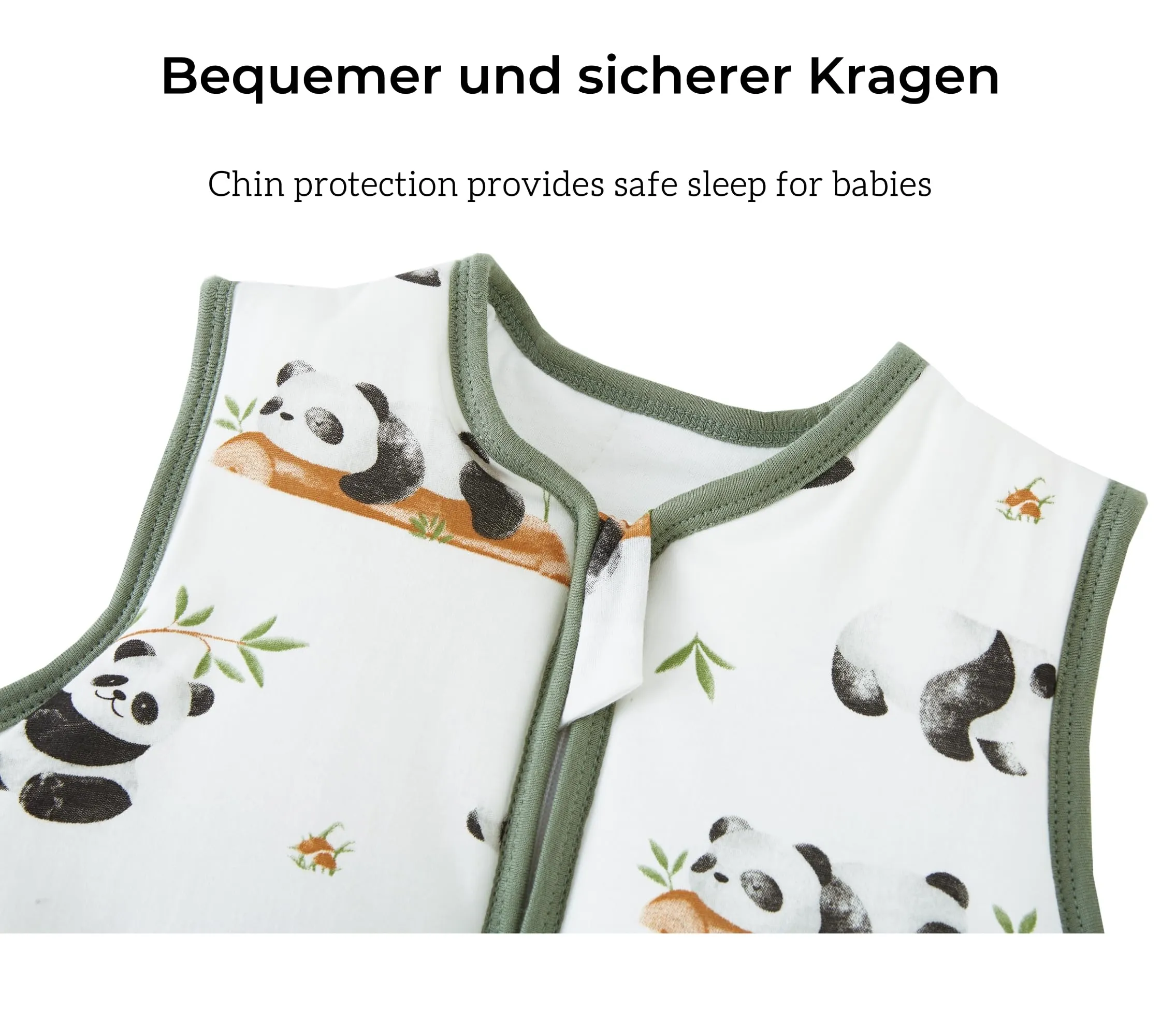 Chilsuessy Sacco nanna invernale con gambe 2,5 Tog, sacco nanna unisex per tutto l'anno, con piedini, sacco nanna per neonati e bambini, motivo: panda carino, 90 cm/altezza neonato 95-105 cm - immagine 4