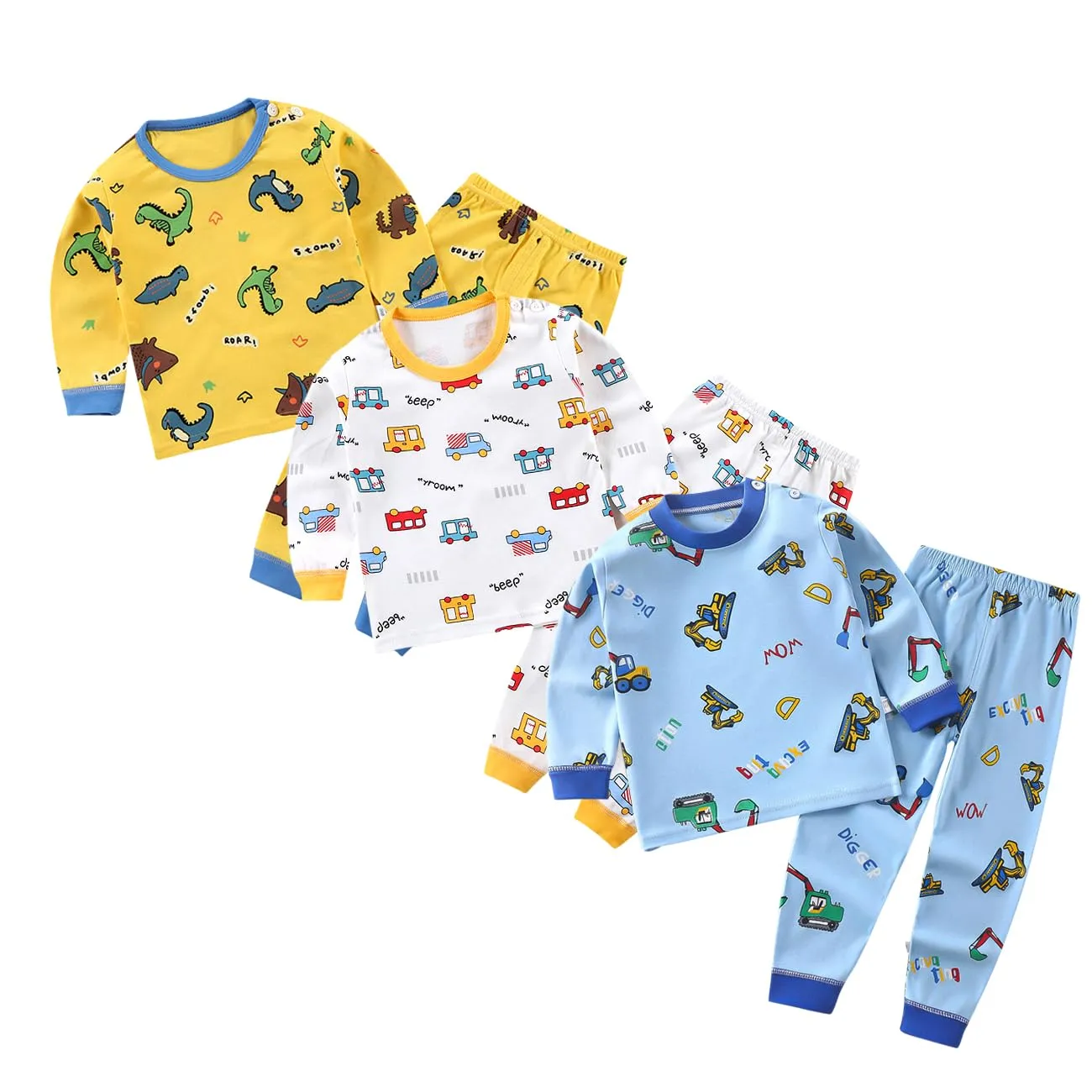 XM-Amigo Bambino Ragazzi 3 Set da 6 Pezzi Strati Termici per Bambini Top e Pantaloni Biancheria Intima Termica per Bambini e Ragazzi Biancheria Intima Lunga e Lunga Pigiama Intimo Termico - immagine 1