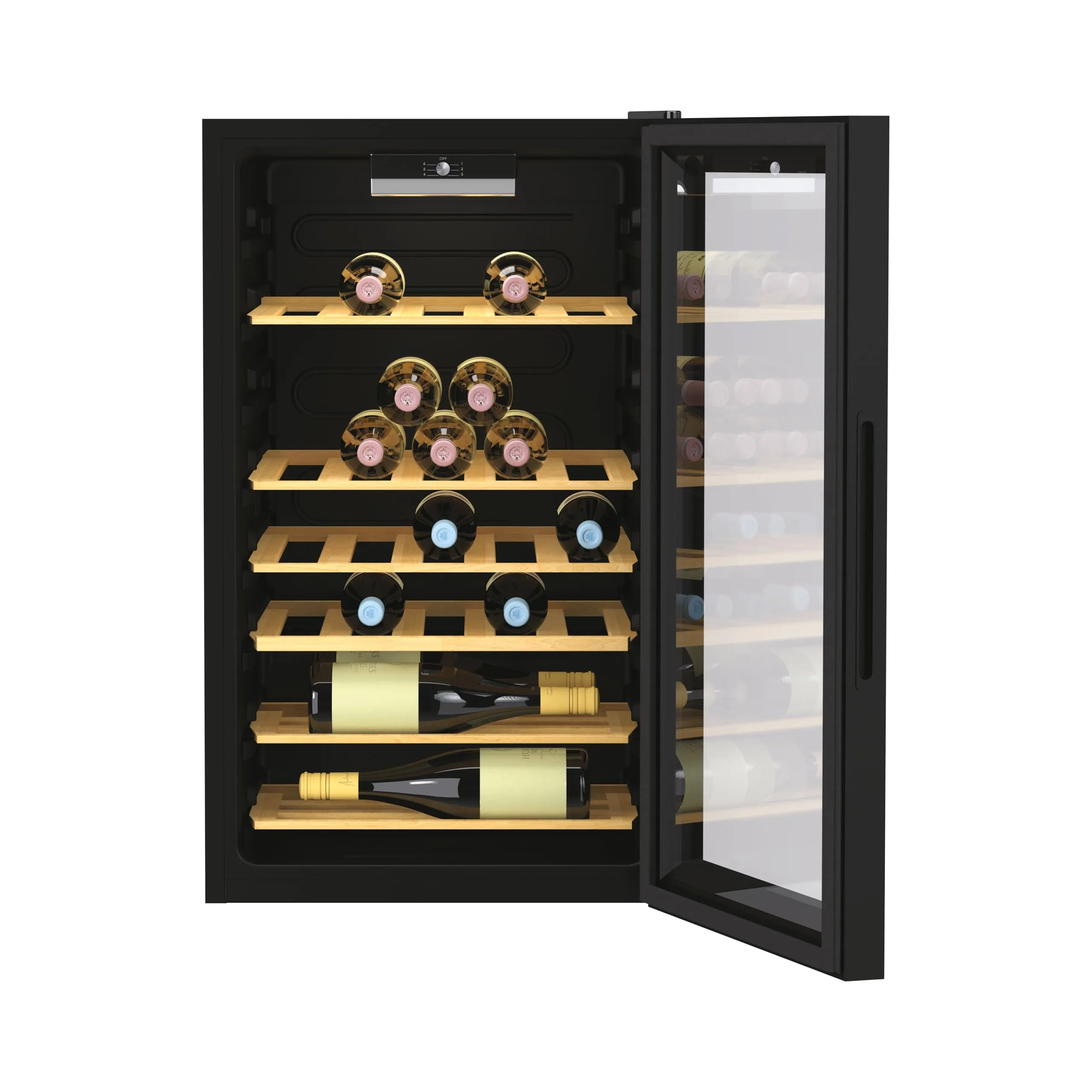 Cantinetta Vino 41 Bottiglie 6 Ripiani Classe G colore Nero - CWC 150 MHF - immagine 3