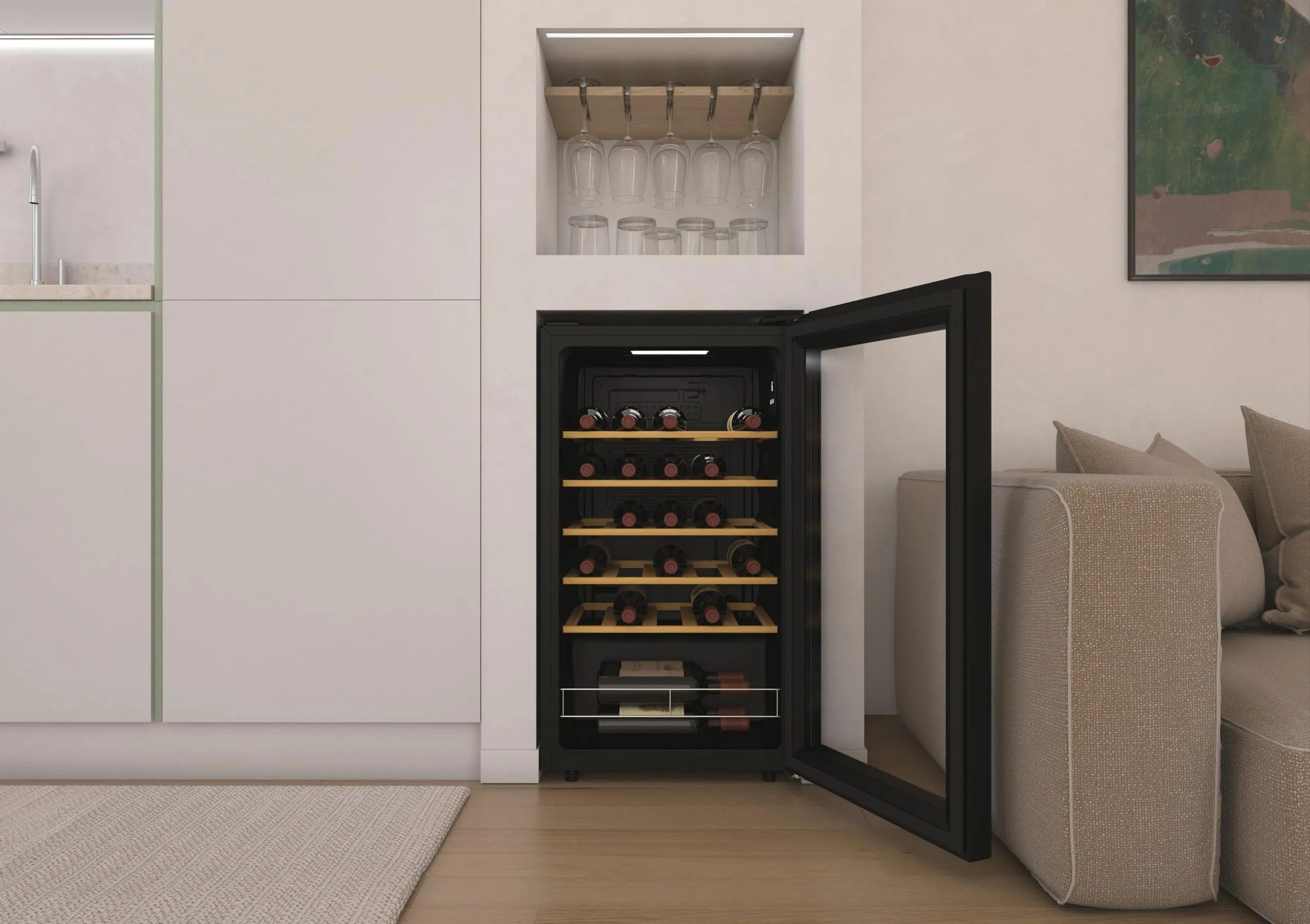 Candy CWC034 - Cantinetta vino, 34 bottiglie, Colore Nero, Classe energetica G - immagine 7