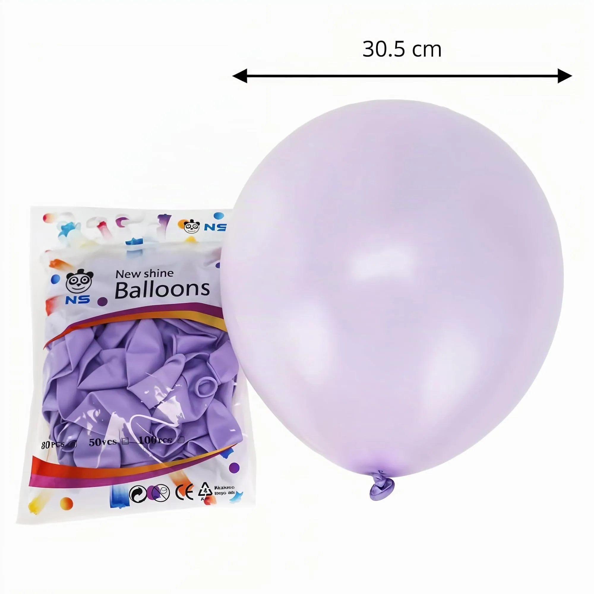 50 Palloncini Viola Pastello Lilla • 30 Cm • Colori Opachi • Qualità Premium • Lattice Naturale Biodegradabili Ecologici • Gonfiabili Aria Elio Acqua • Baby Shower Battesimo Compleanno Feste Arco - immagine 2
