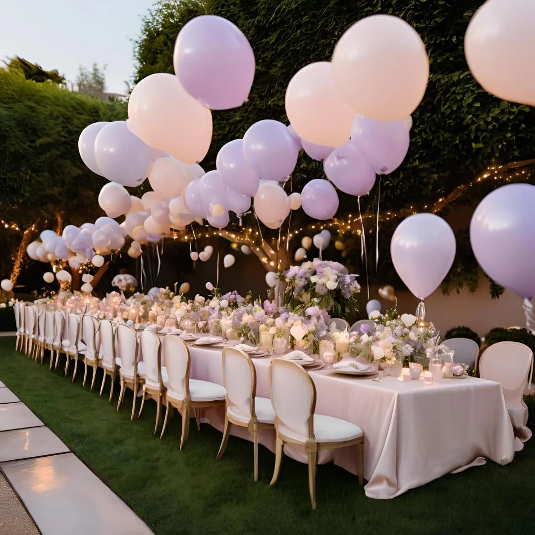 50 Palloncini Viola Pastello Lilla • 30 Cm • Colori Opachi • Qualità Premium • Lattice Naturale Biodegradabili Ecologici • Gonfiabili Aria Elio Acqua • Baby Shower Battesimo Compleanno Feste Arco - immagine 6