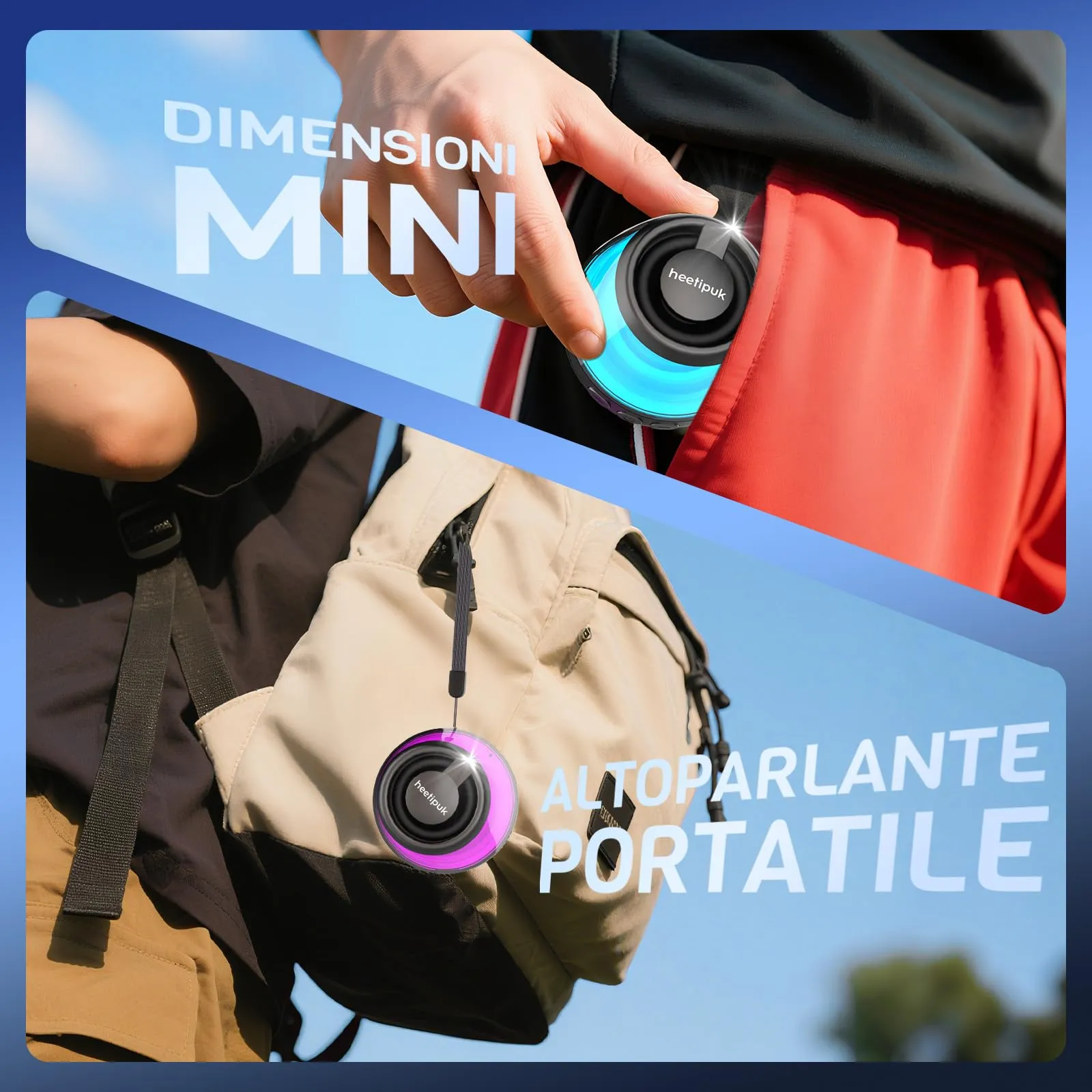 heetipuk Altoparlante Bluetooth Magnetico, Mini Cassa Bluetooth Portatile - immagine 4
