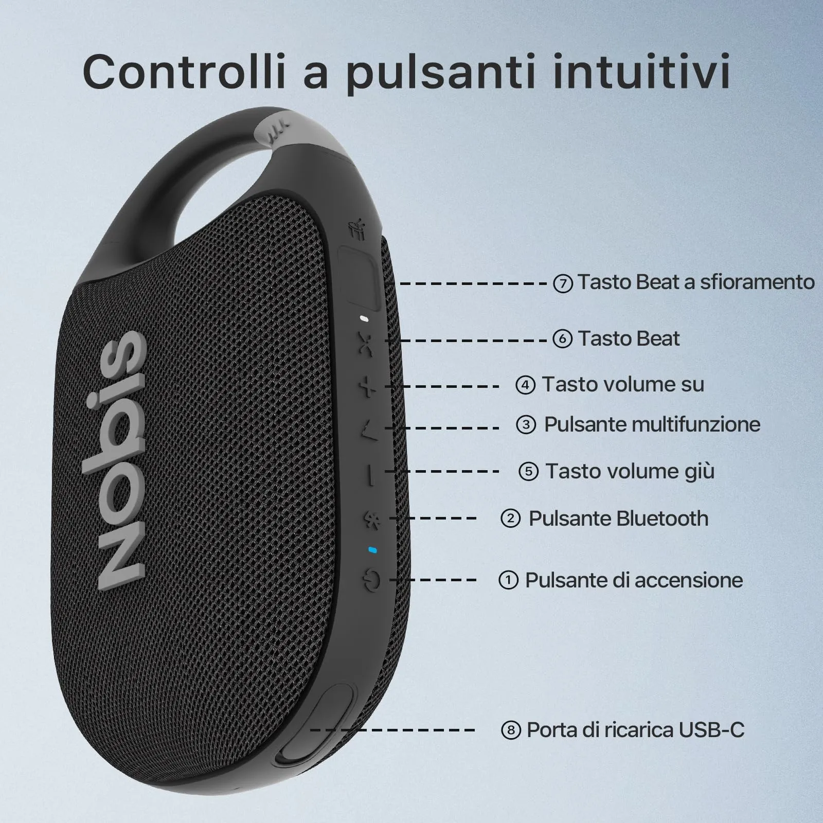 NOBIS Clip N1 Cassa Bluetooth Portatile IP68 - immagine 8
