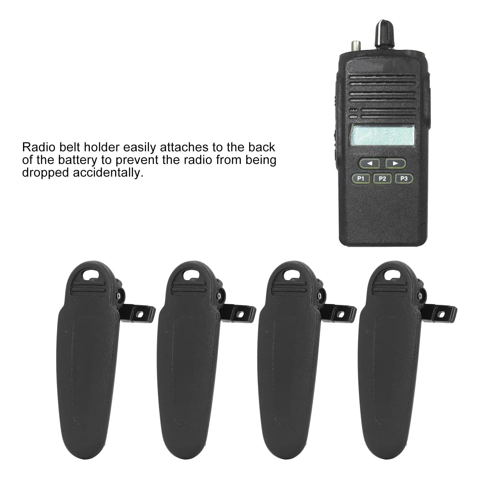 4 Clip di Ricambio per Clip da Cintura per Radio, Clip per Radio in ABS per TK2140 TK3140 TK2160 TK3160 TK2170 TK3170 TK2173 TK3173 TK2360 TK3360 NX220 NX320, con Comodo Trasporto - immagine 3