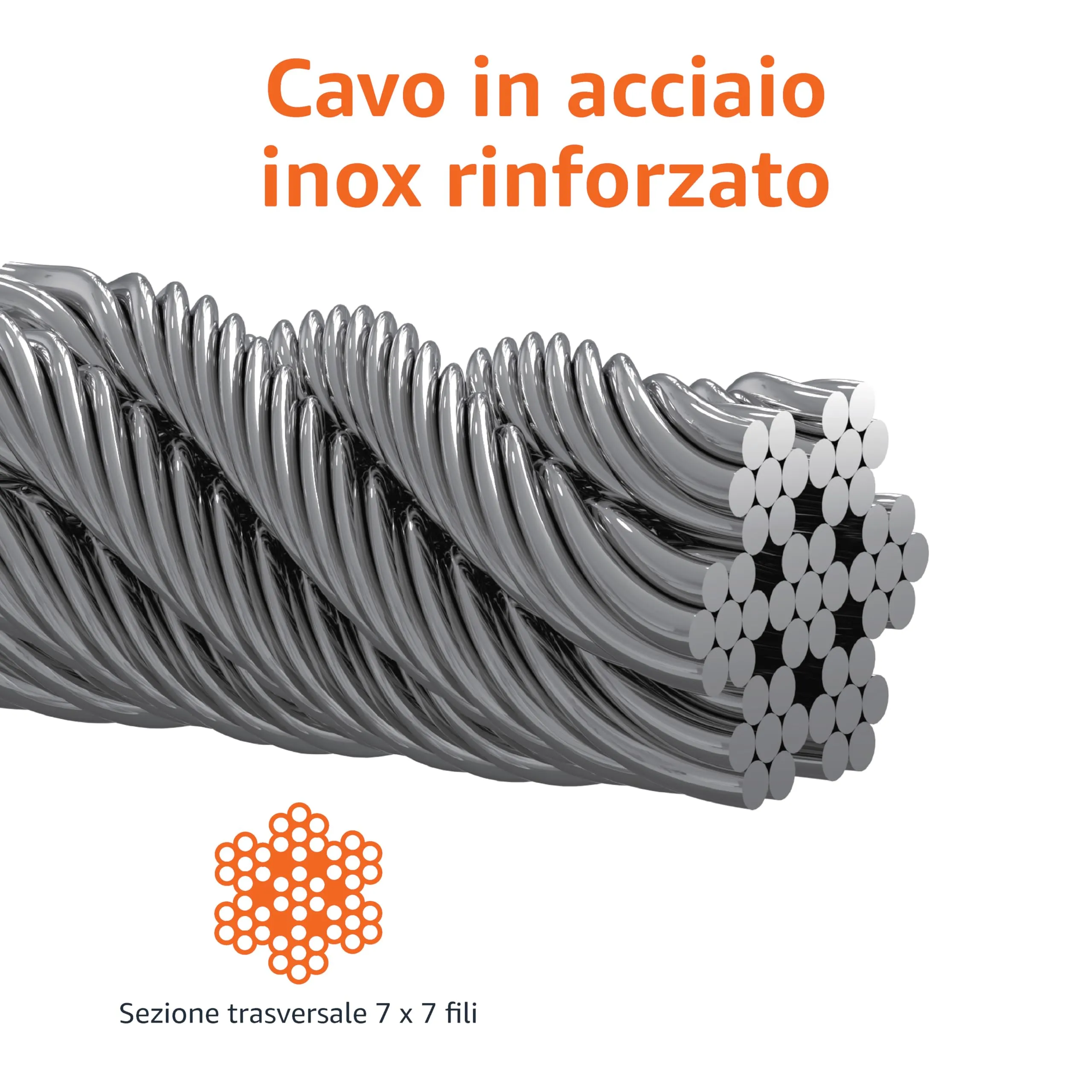 Amazon Basics Guinzaglio da cortile per cani fino a 41 kg, 7,62 m, Bianco - immagine 3