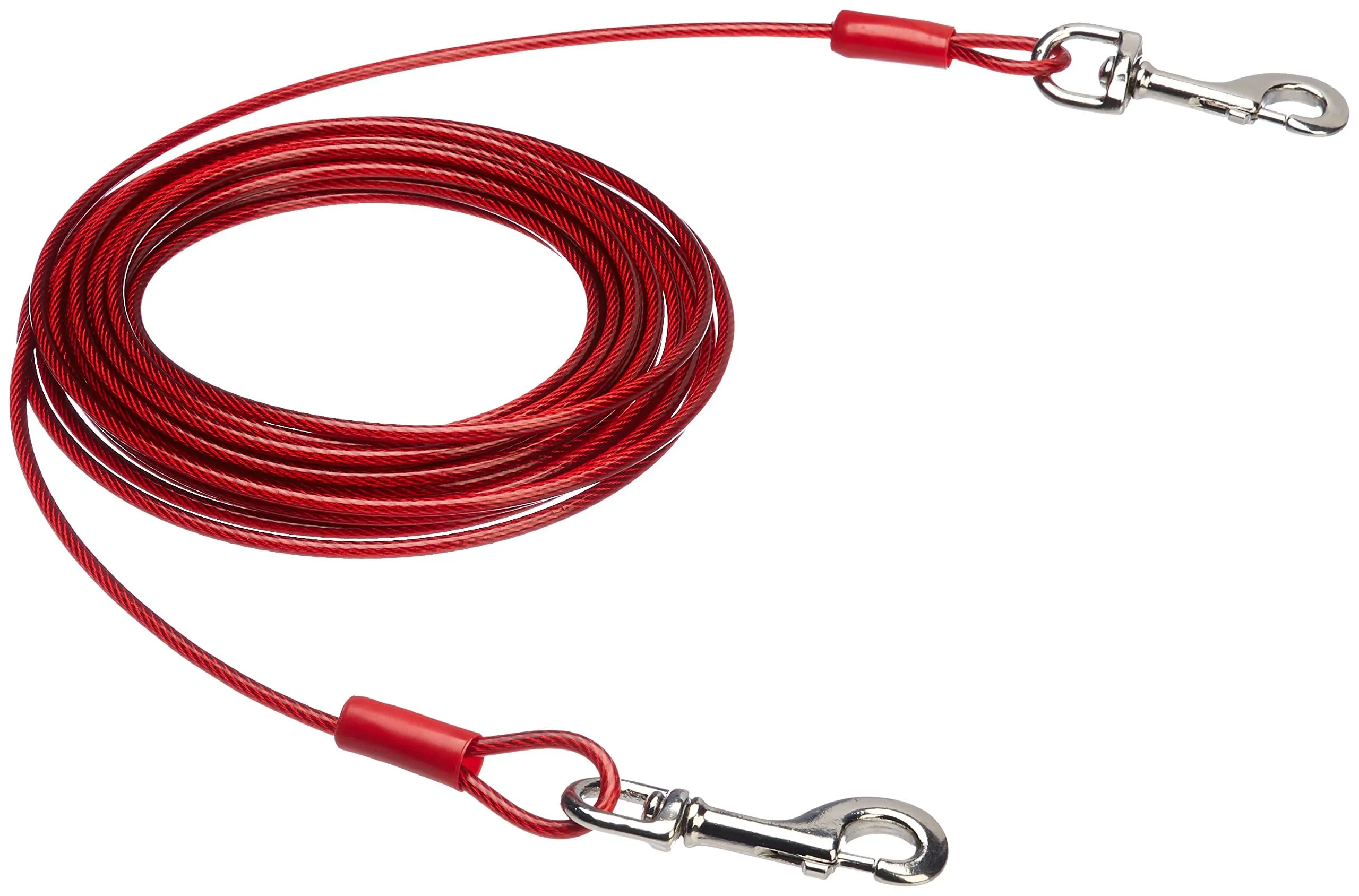 Amazon Basics Guinzaglio da cortile per cani fino a 57 kg, 9,14 m, Rosso - immagine 1