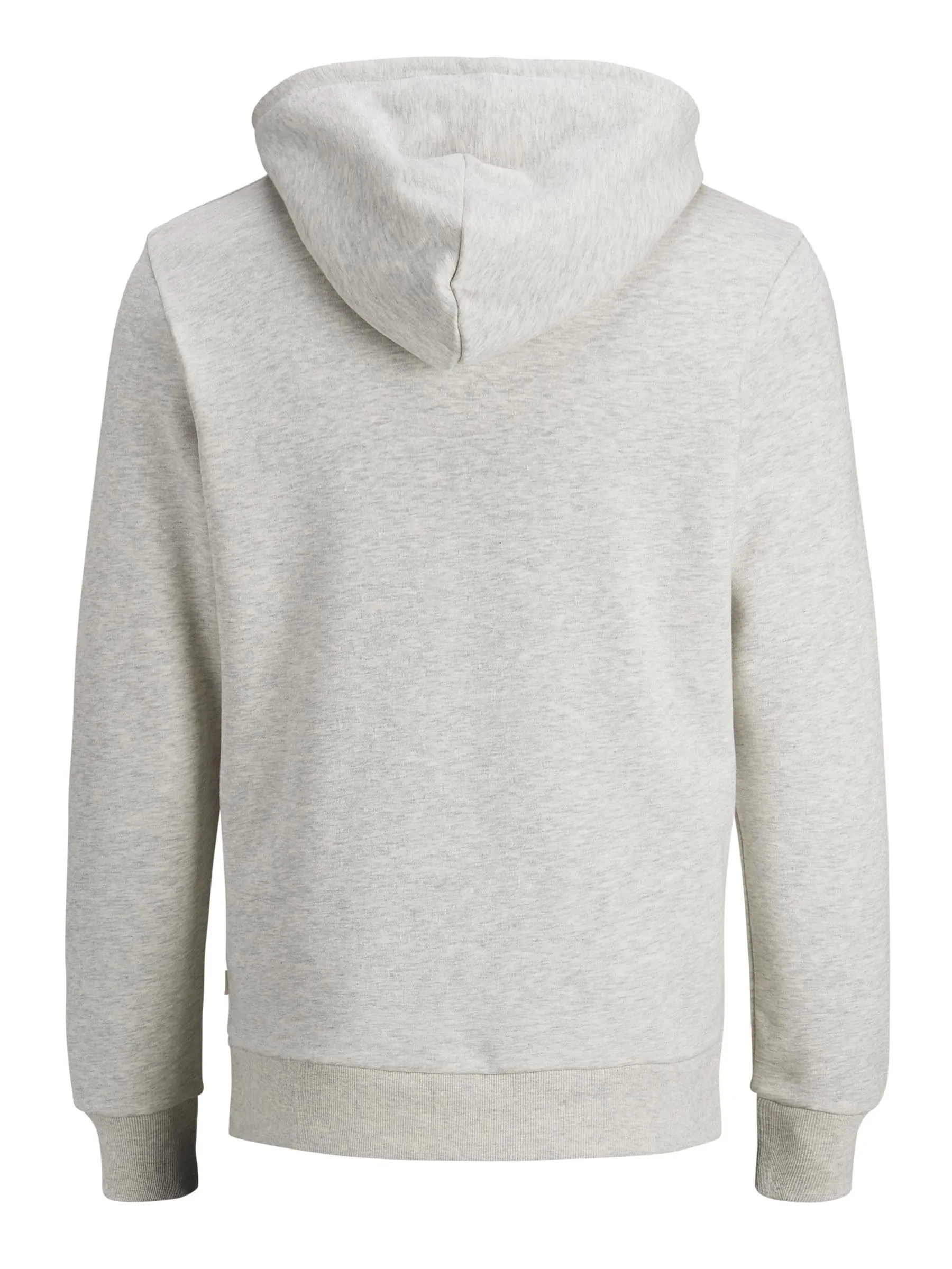 JACK & JONES - Felpa da uomo con cappuccio e logo, Melange bianco, S - immagine 4