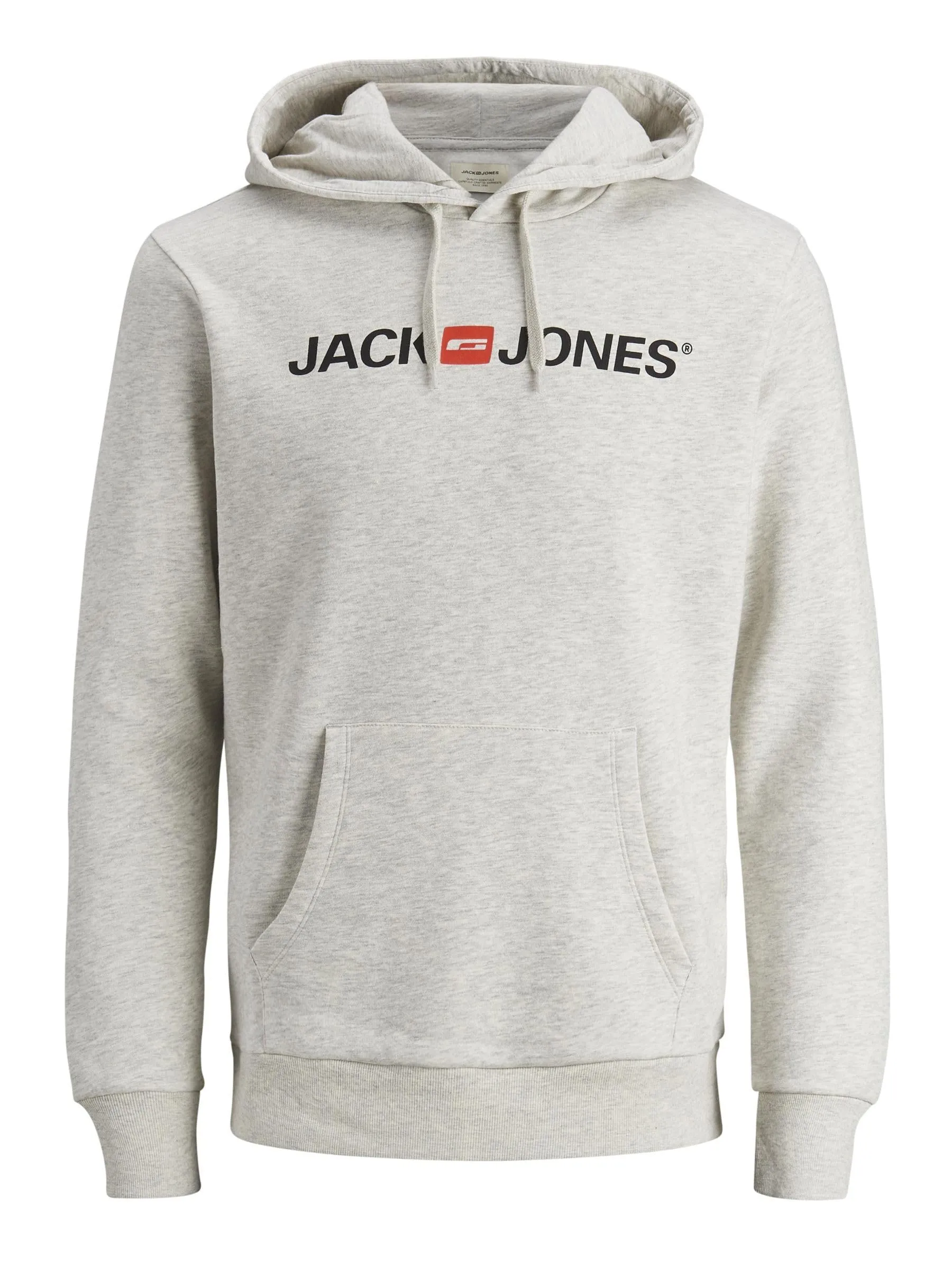 JACK & JONES - Felpa da uomo con cappuccio e logo, Melange bianco, M - immagine 1
