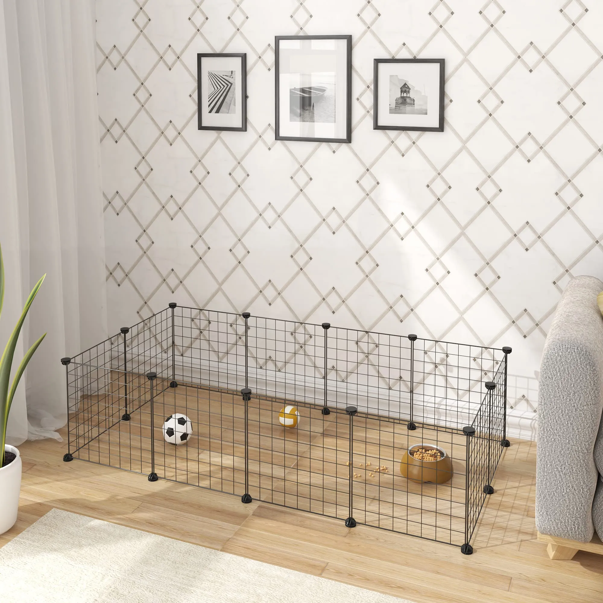 EUGAD Recinto per Coniglio Piccoli da Interno, DIY Recinzione Modulare - immagine 3