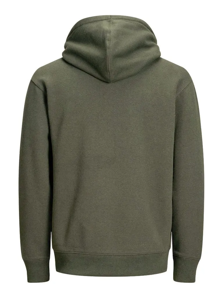 JACK & JONES - Felpa da uomo con cappuccio e logo, Verde (rosina/Reg Fit – melange)., XS - immagine 2