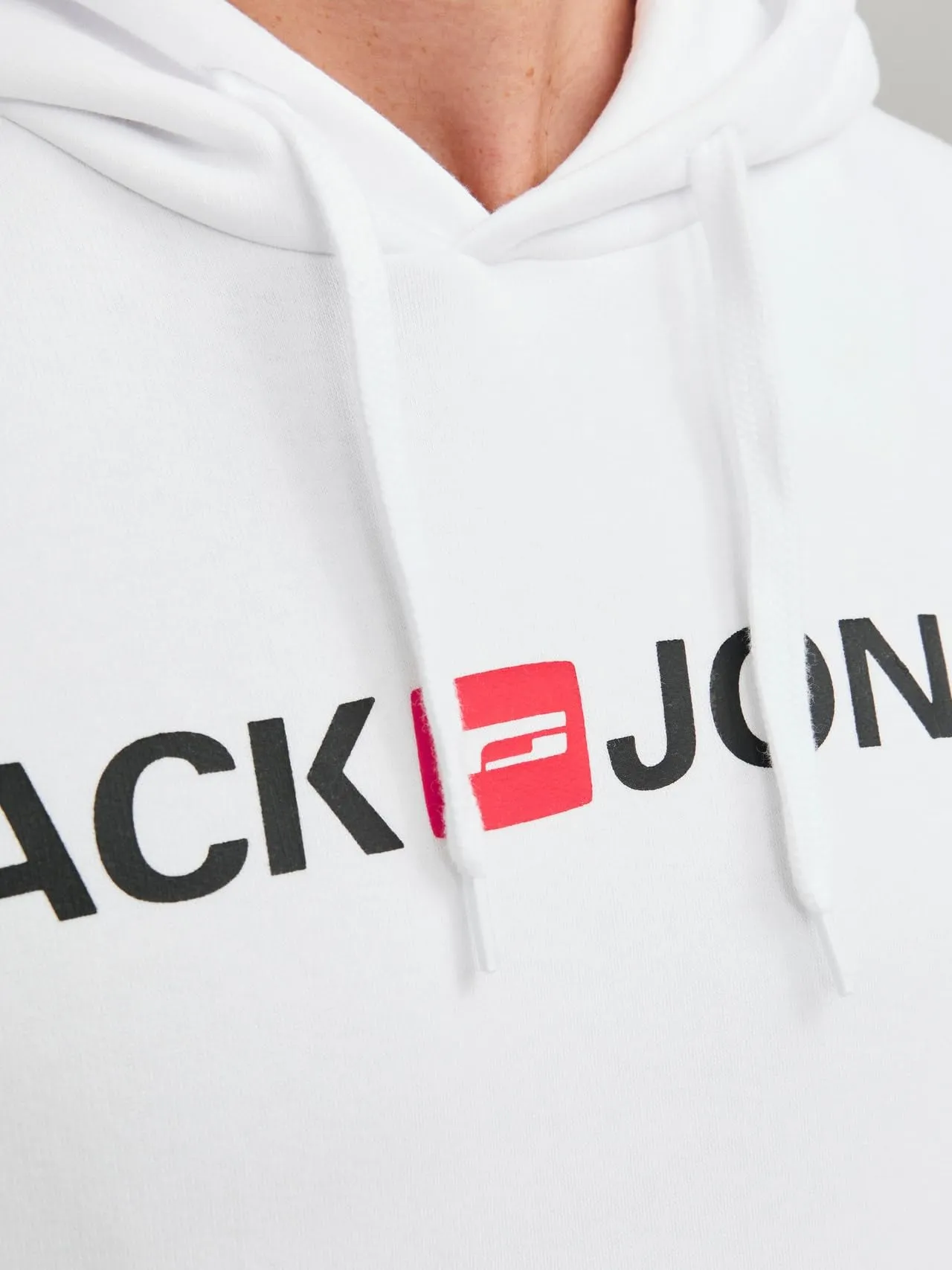 JACK & JONES JJECORP Logo Sweat Hood Noos 12137054, Felpe con Cappuccio, Uomo, White, XS - immagine 5