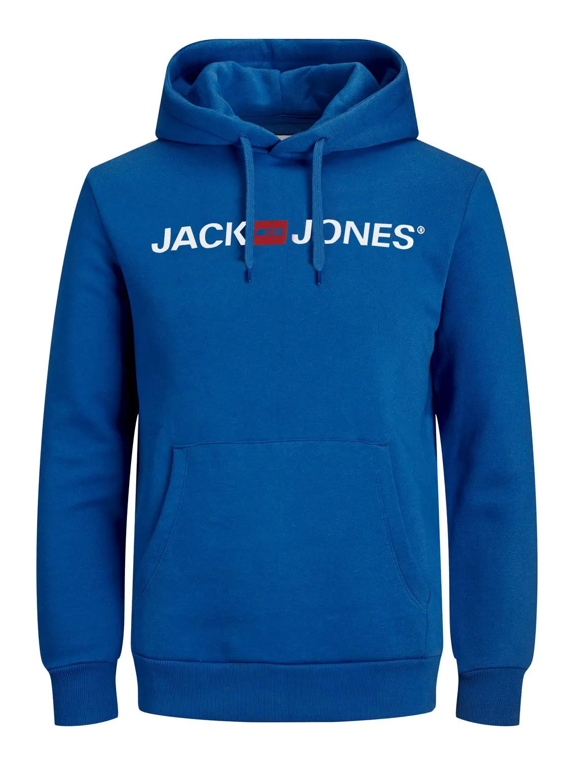 JACK & JONES - Felpa da uomo con cappuccio e logo, Blu (Classic Blue/Reg Fit), M - immagine 1