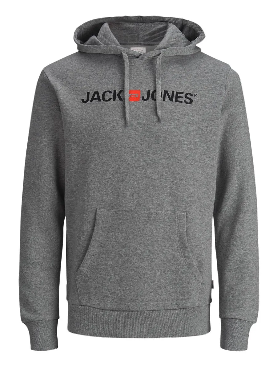 Jack & Jones Felpa da Uomo JJECORP Old Logo Hood, Medium Grey Melange/Reg Fit -, XXL (EU) - immagine 1